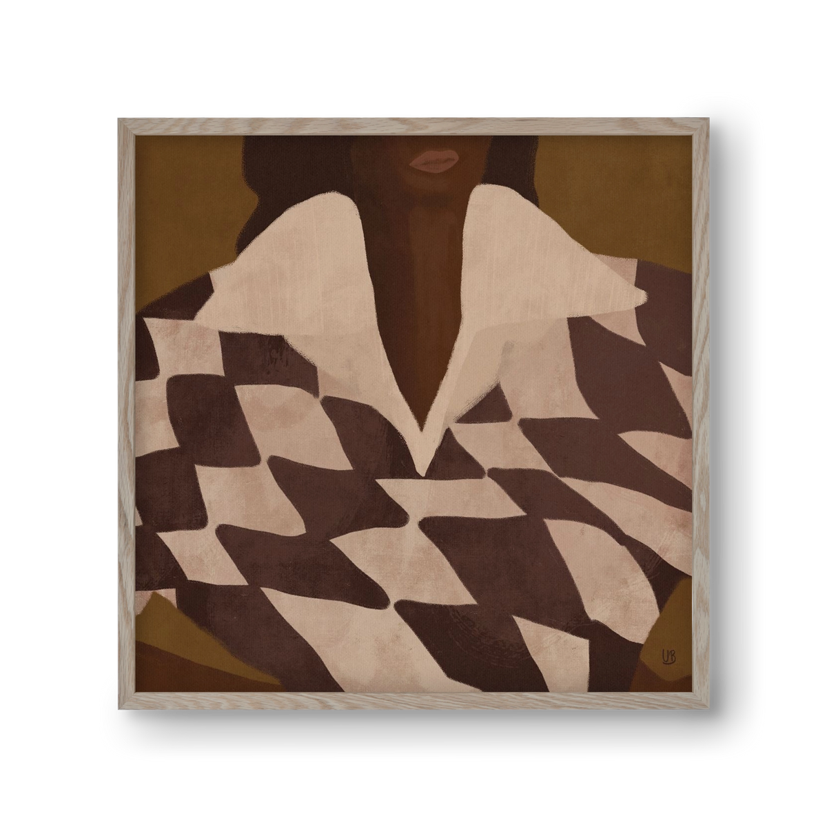 Wearing Checks, 30x30 cm (30x30 cm), Tölgy keret