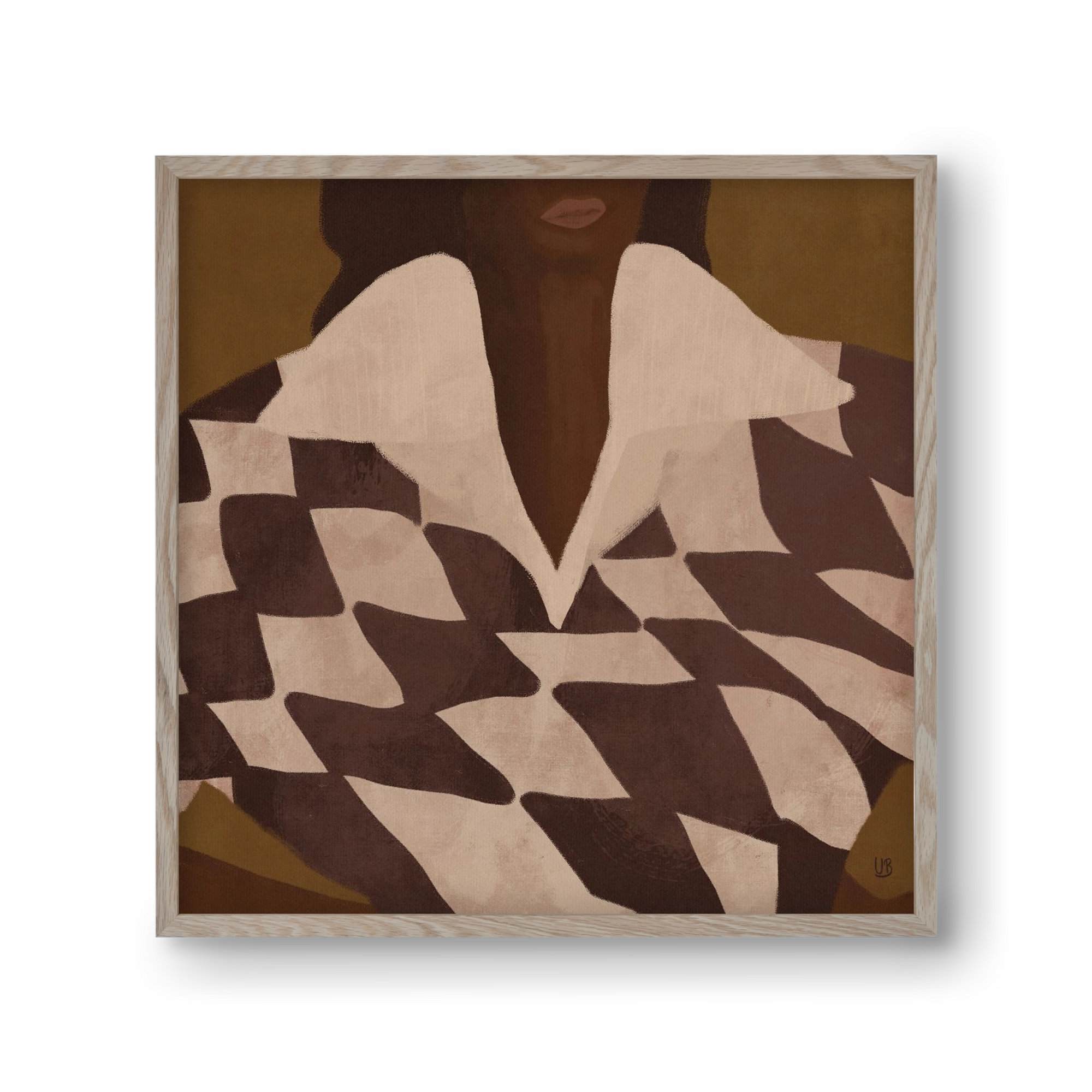 Wearing Checks, 30x30 cm (30x30 cm), Tölgy keret