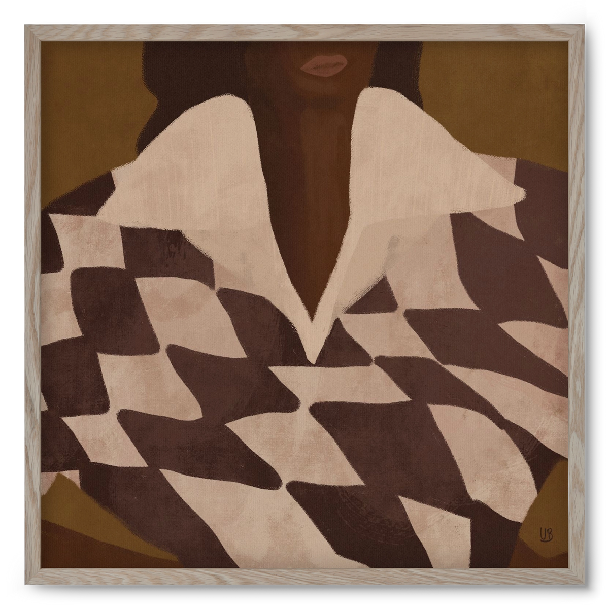 Wearing Checks, 50x50 cm (50x50 cm), Tölgy keret