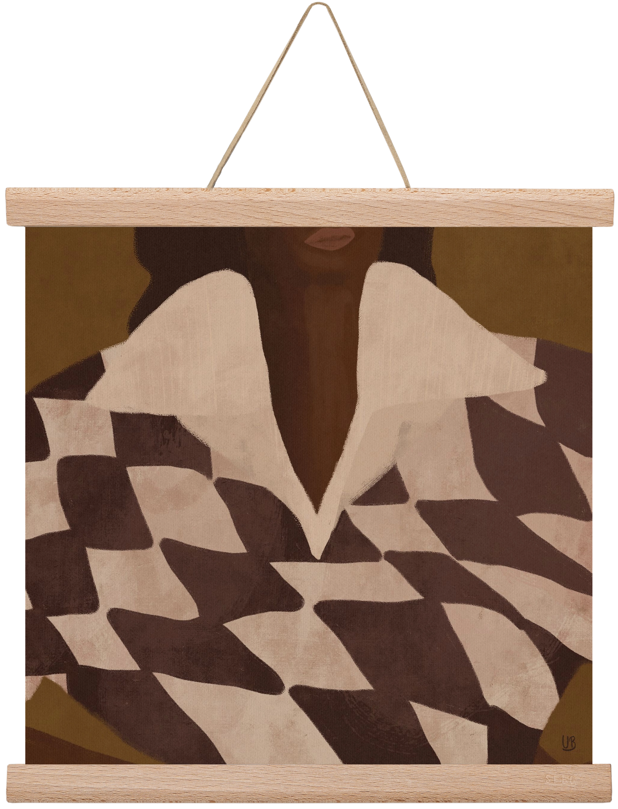 Wearing Checks, 30x30 cm (30x30 cm), Tölgy akasztó
