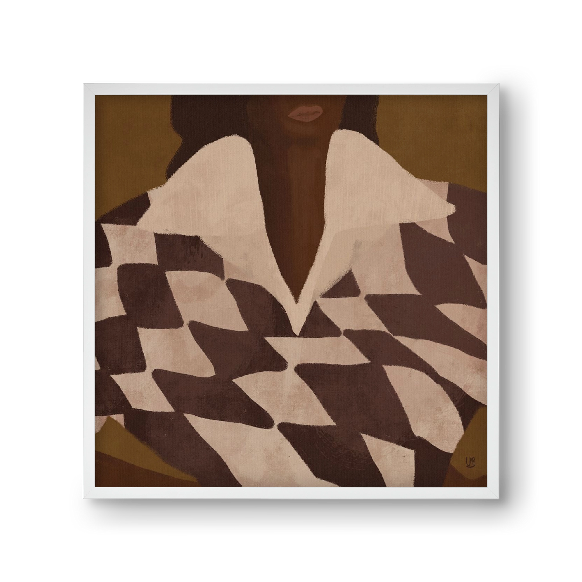 Wearing Checks, 30x30 cm (30x30 cm), Fehér keret