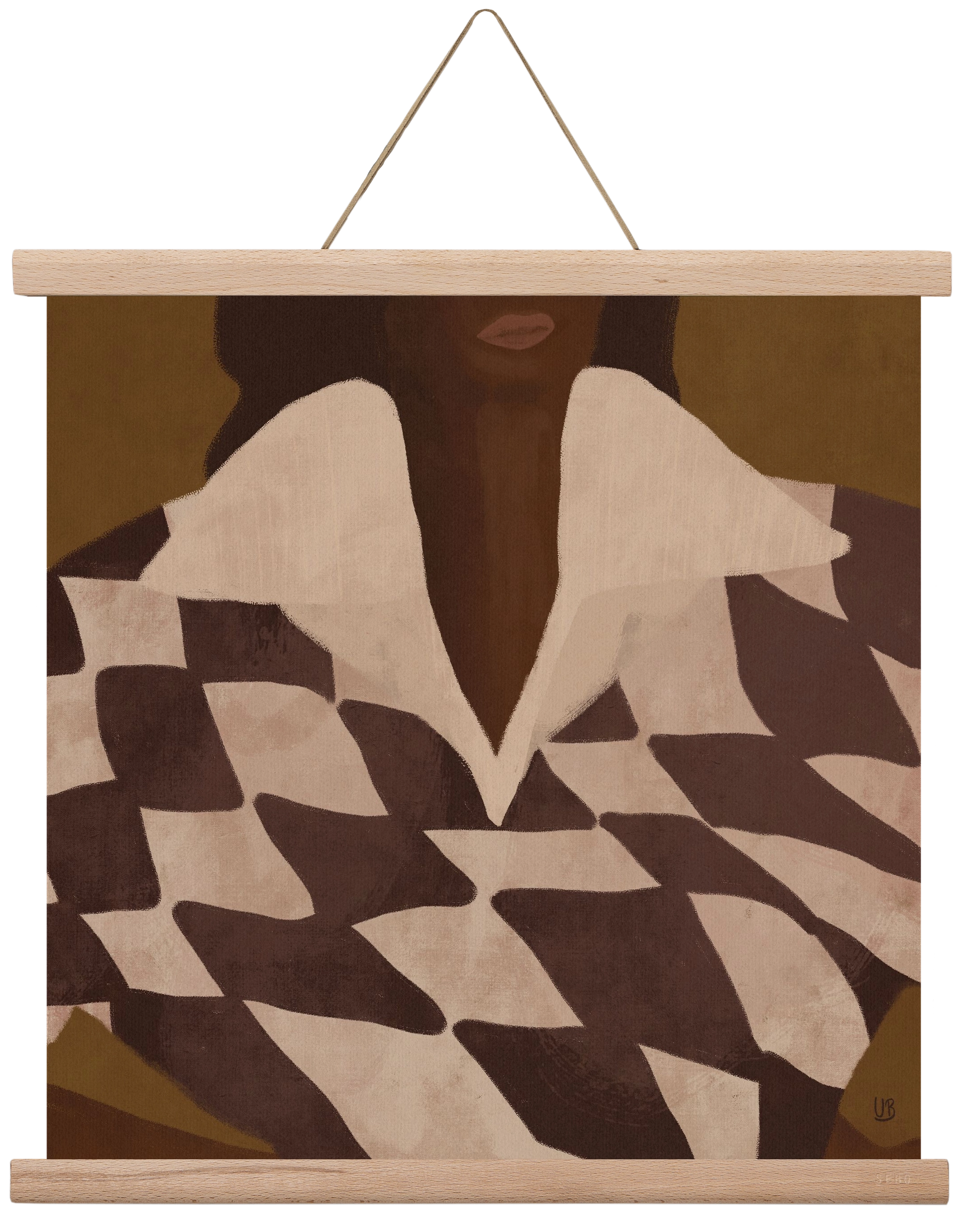 Wearing Checks, 40x40 cm (40x40 cm), Tölgy akasztó