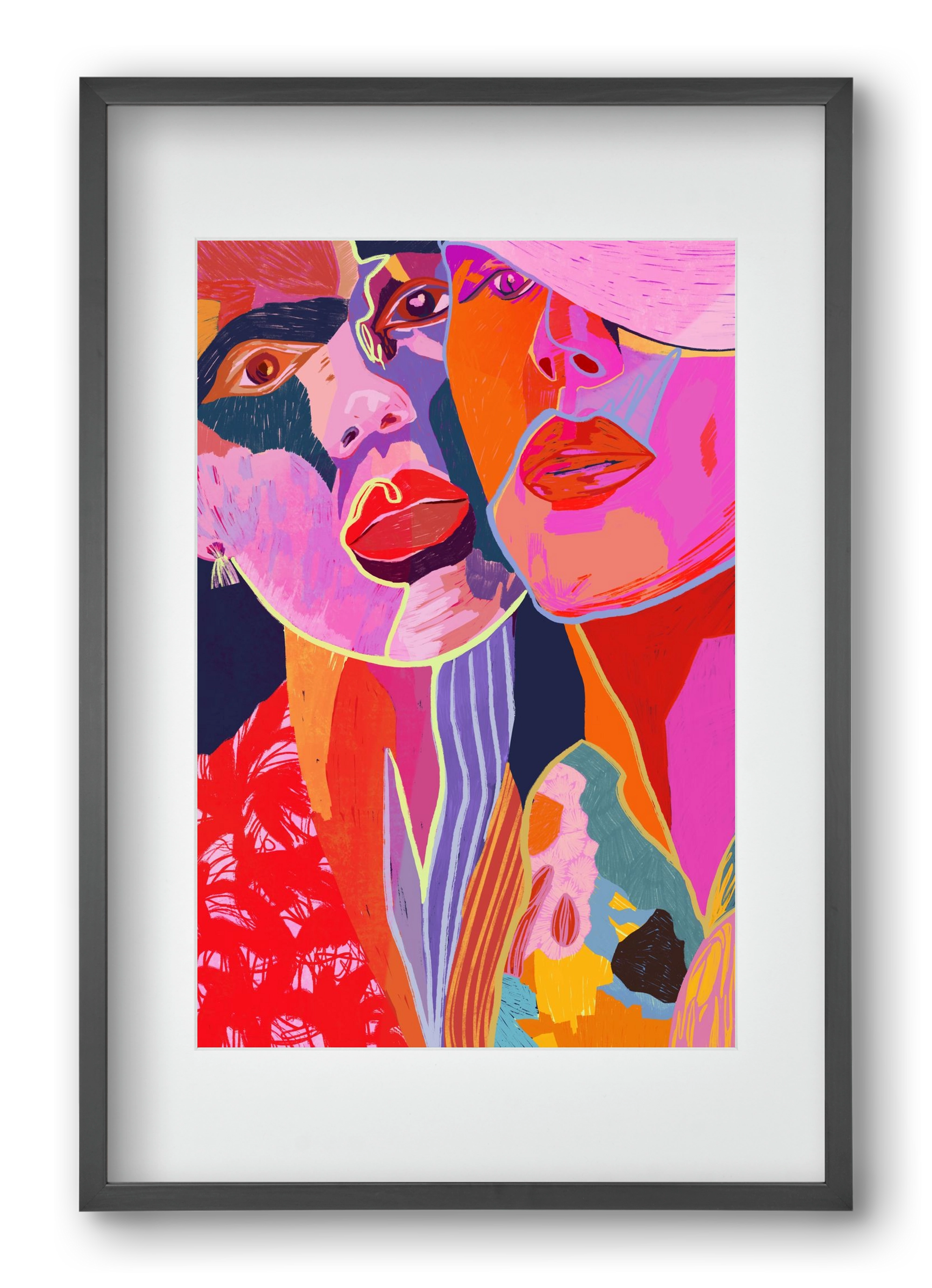 Soulmates, 40x60 cm (30x45 cm), Fekete keret, paszpartuval