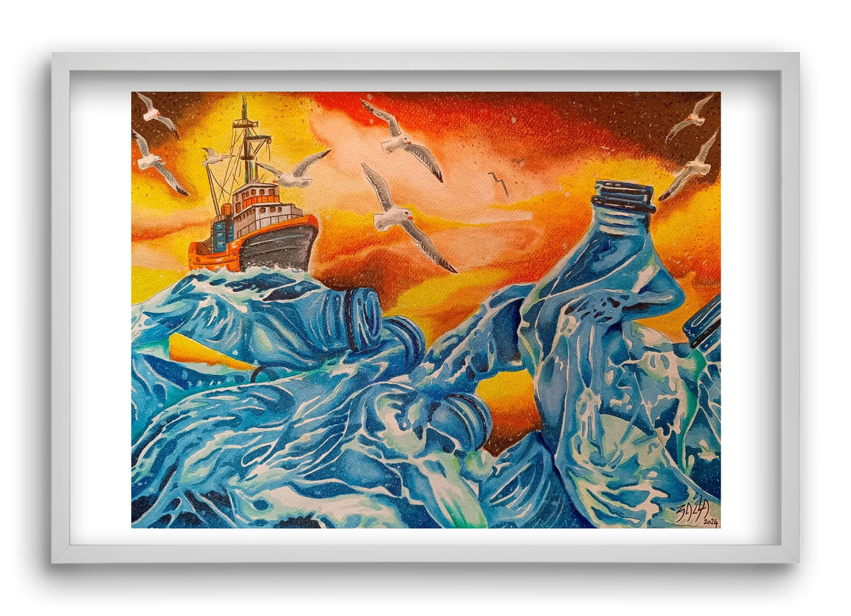 Plastic, 60x40 cm (60x40 cm), Fehér keret