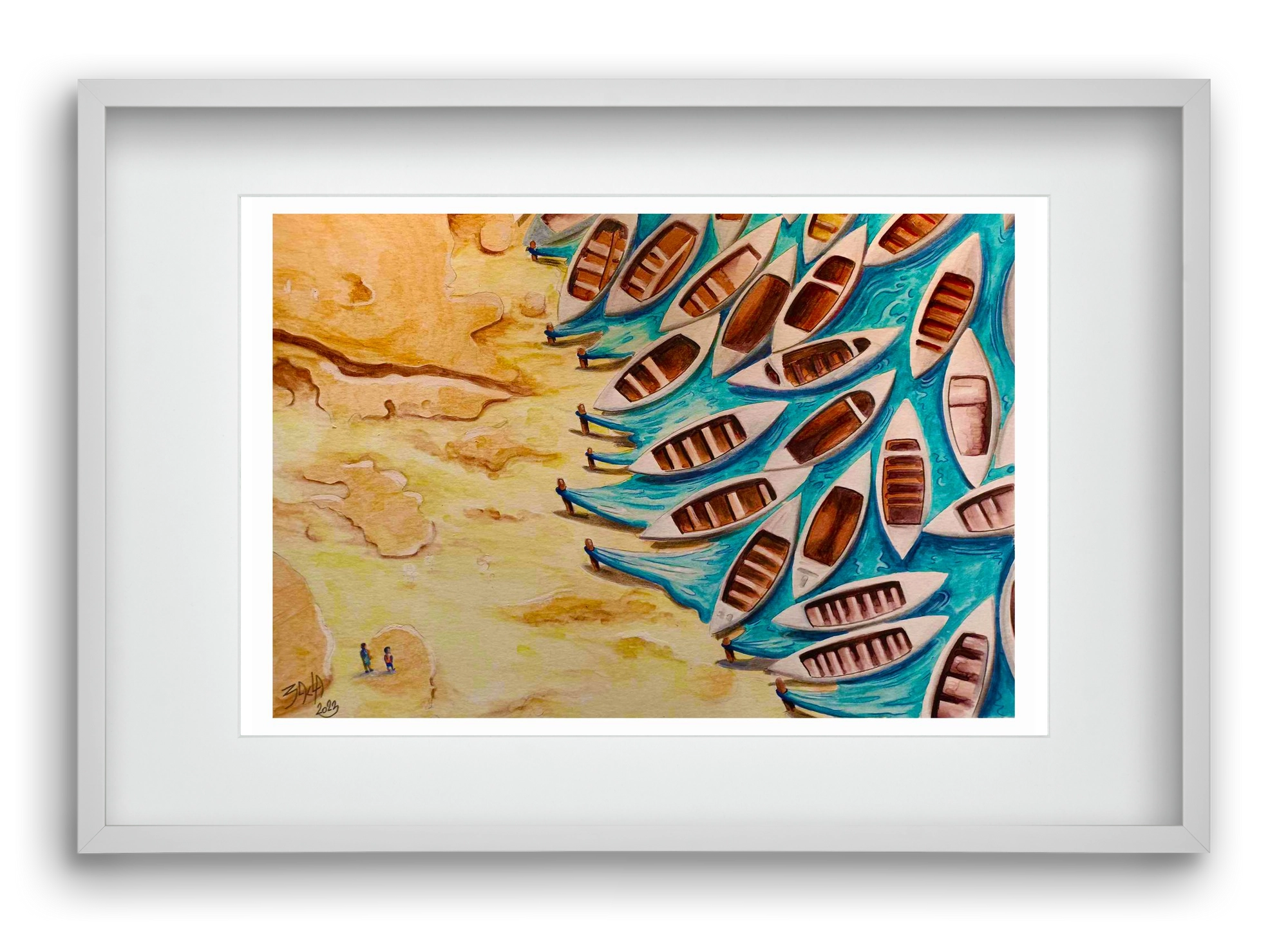 water, 60x40 cm (45x30 cm), Fehér keret, paszpartuval