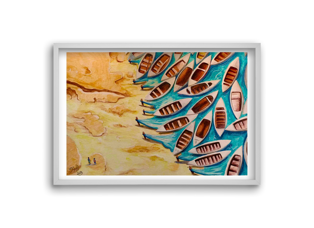 water, 30x20 cm (30x20 cm), Fehér keret