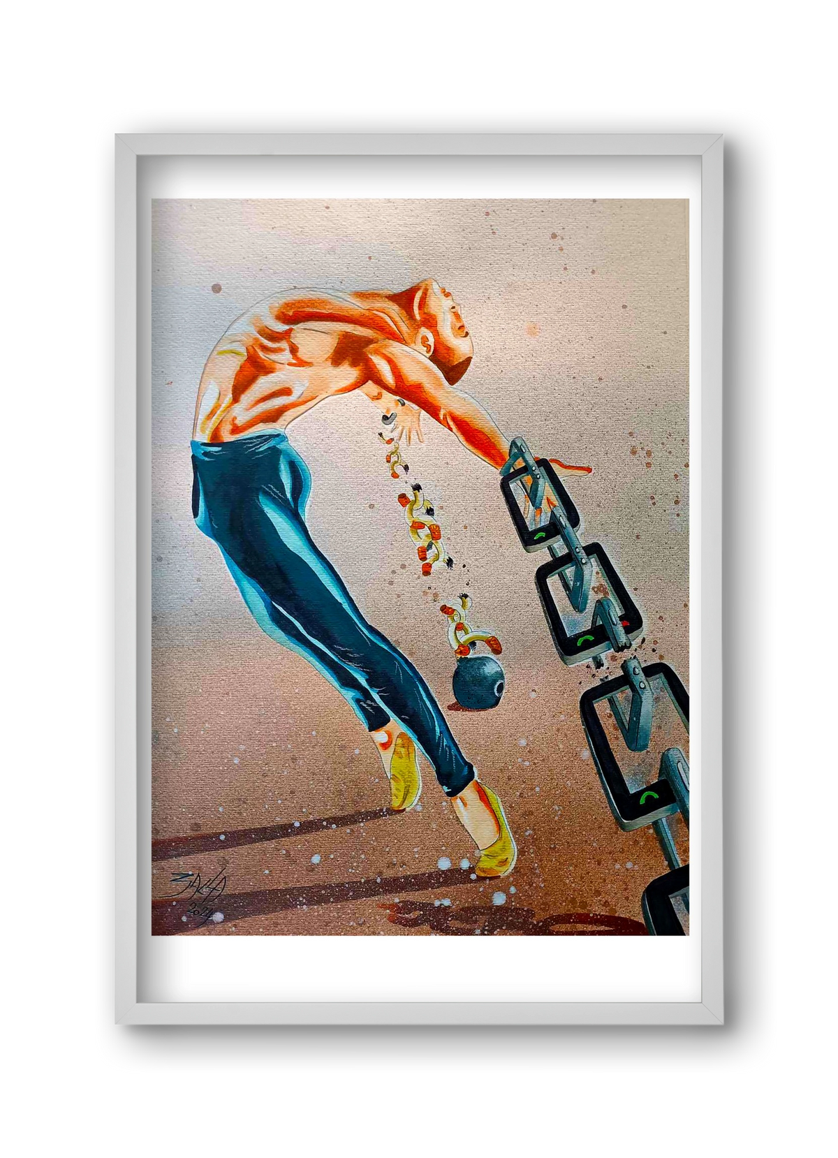 dependence, 30x45 cm (30x45 cm), Fehér keret