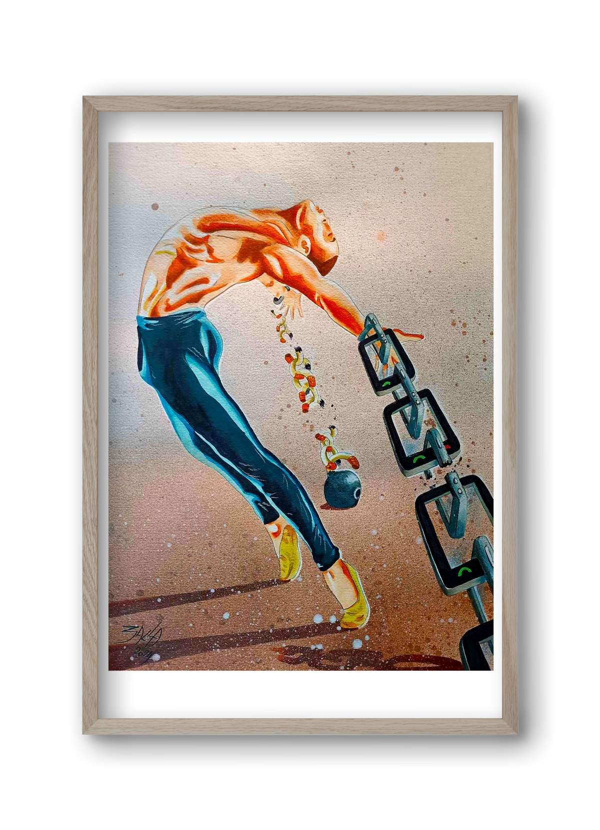 dependence, 30x45 cm (30x45 cm), Tölgy keret