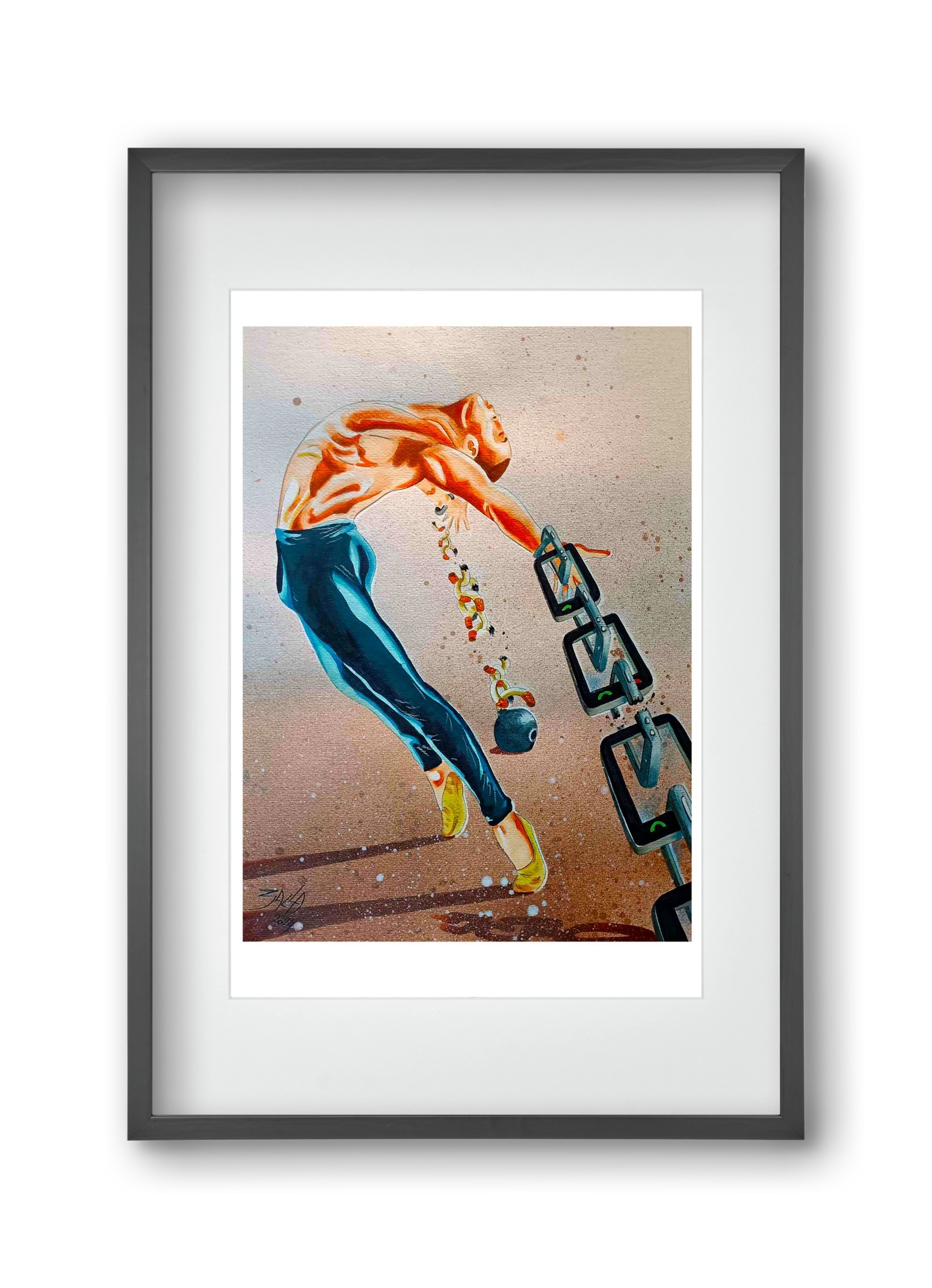 dependence, 30x45 cm (20x30 cm), Fekete keret, paszpartuval