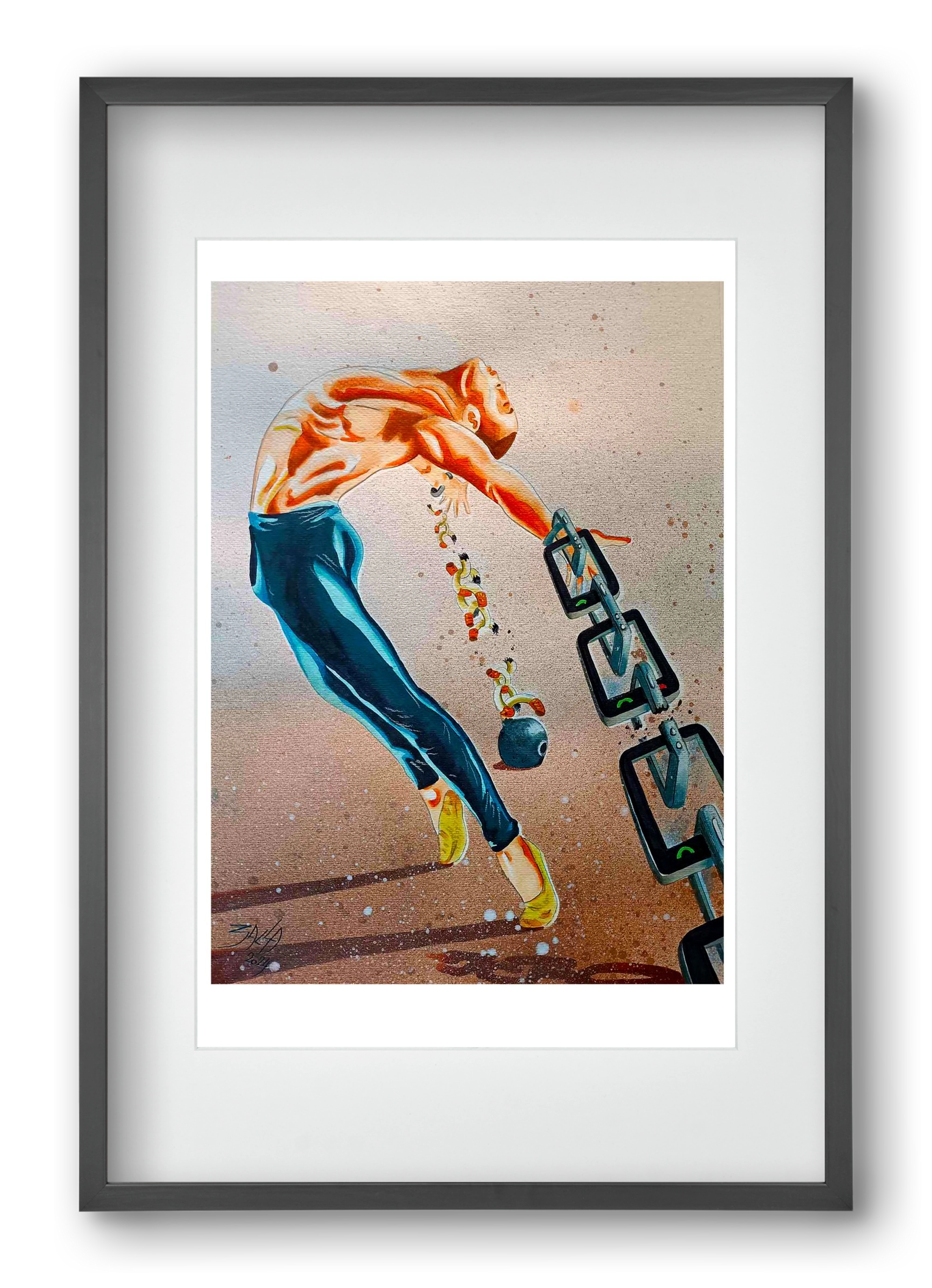 dependence, 40x60 cm (30x45 cm), Fekete keret, paszpartuval