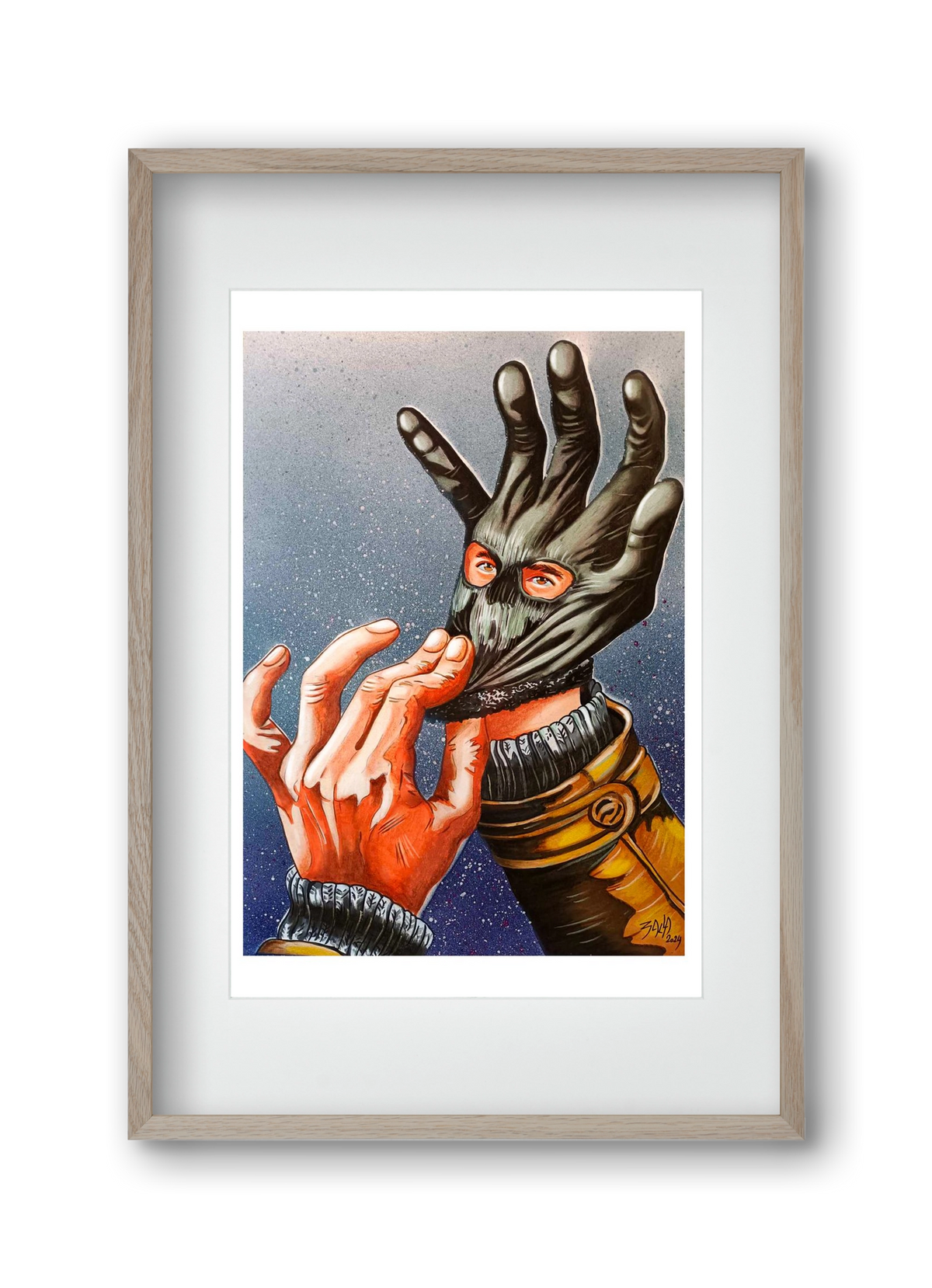 online terror, 30x45 cm (20x30 cm), Tölgy keret, paszpartuval