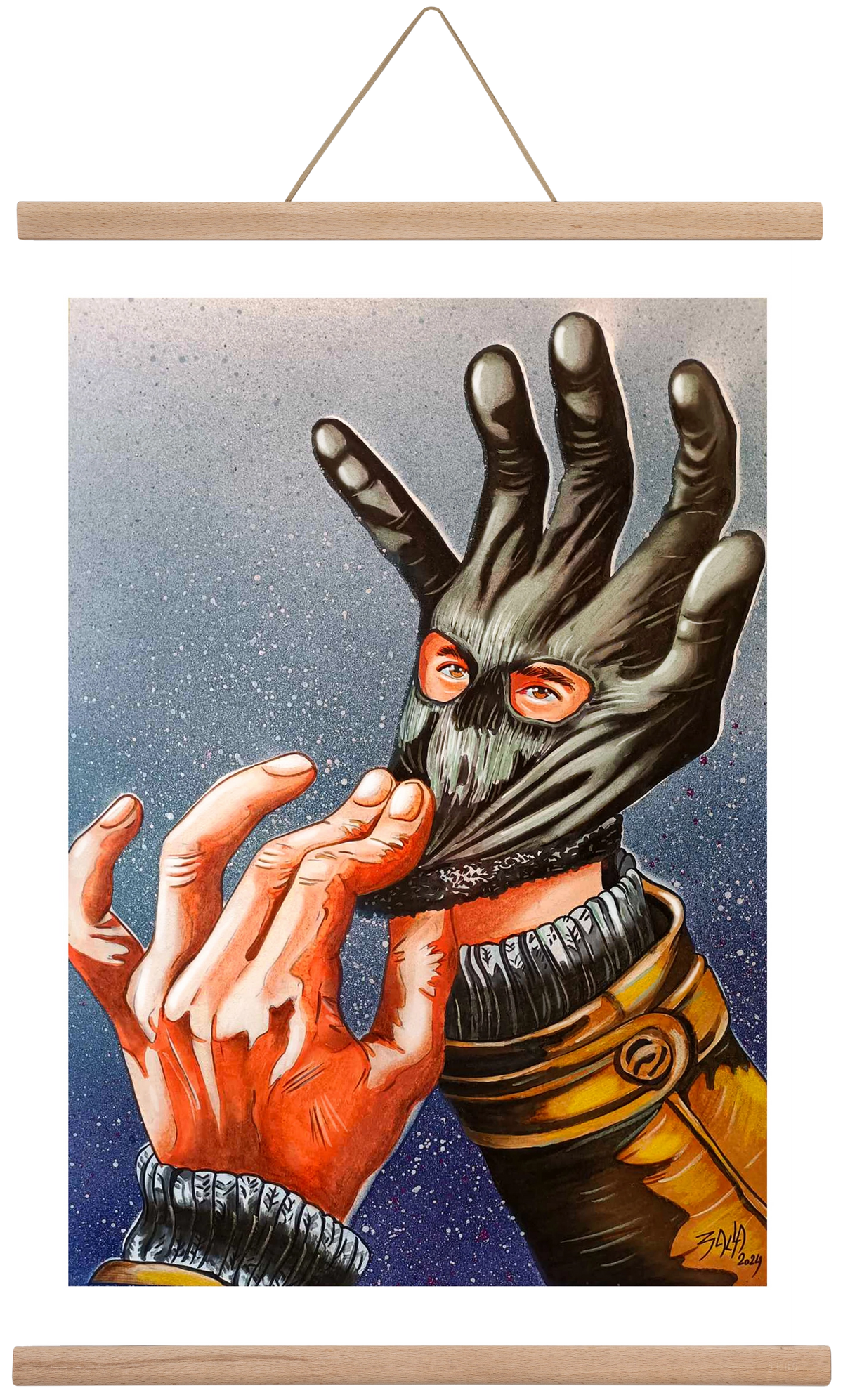 online terror, 40x60 cm (40x60 cm), Tölgy akasztó