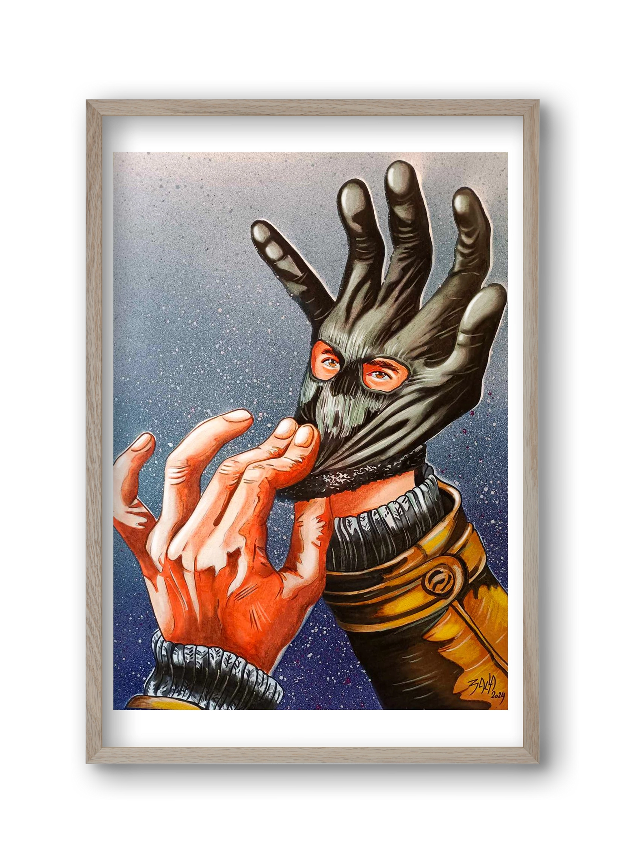 online terror, 30x45 cm (30x45 cm), Tölgy keret