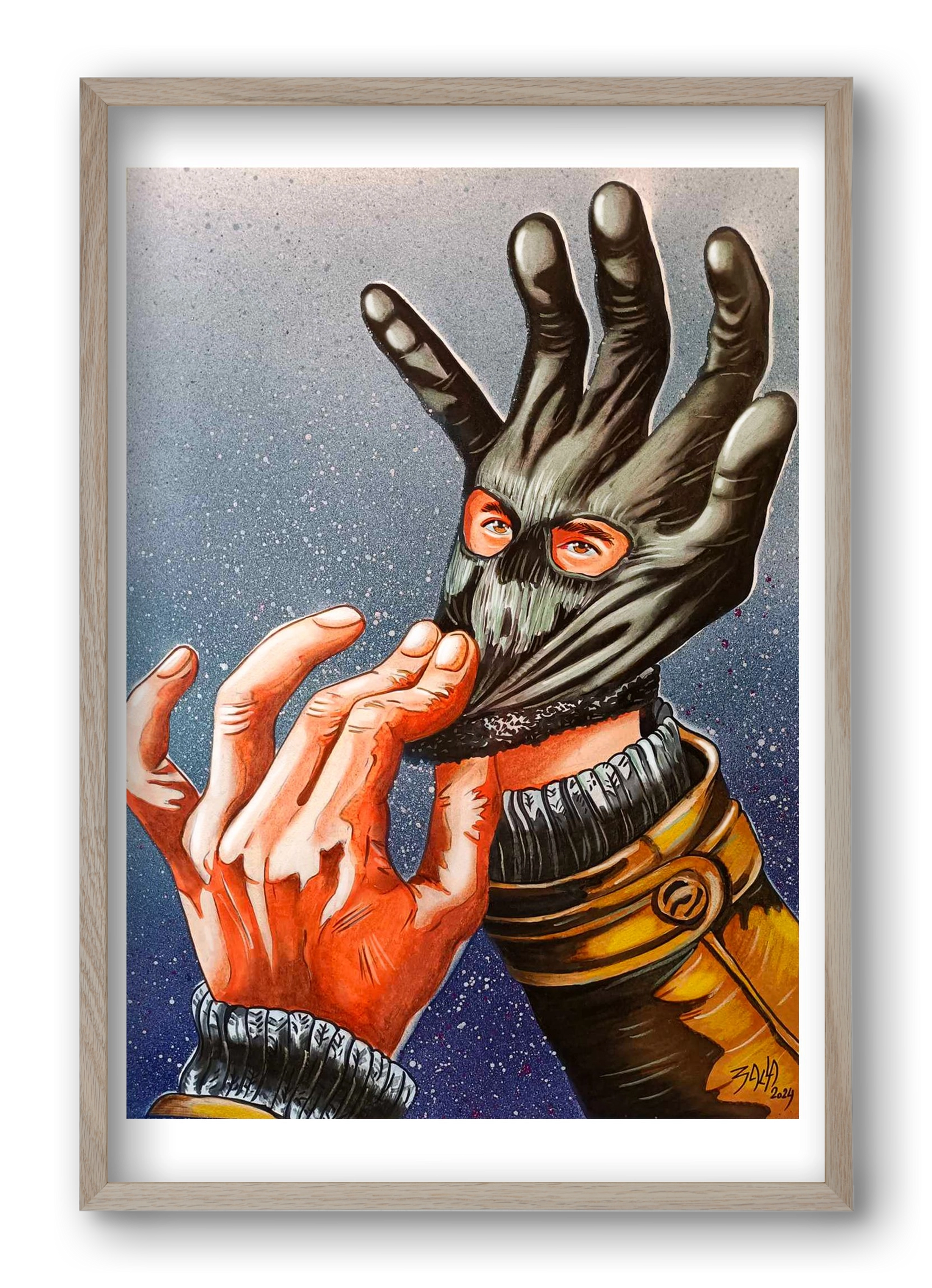 online terror, 40x60 cm (40x60 cm), Tölgy keret