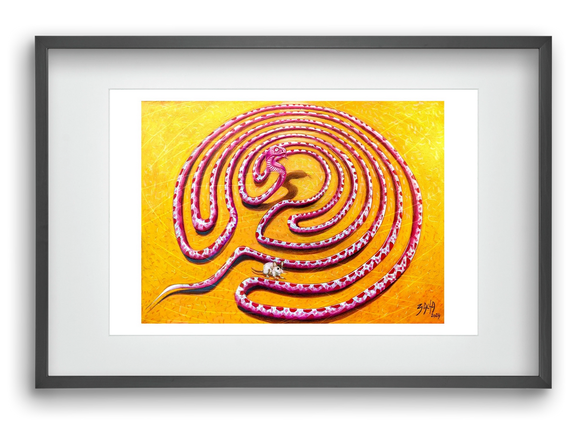 tévút, 60x40 cm (45x30 cm), Fekete keret, paszpartuval