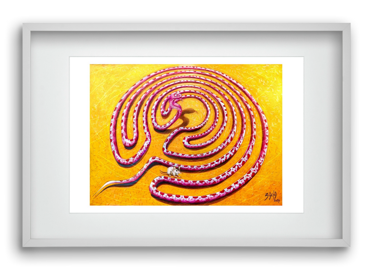 tévút, 60x40 cm (45x30 cm), Fehér keret, paszpartuval