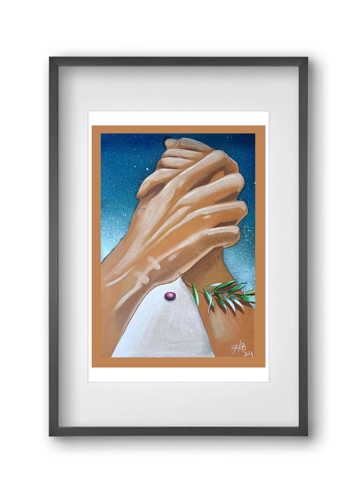 peace, 30x45 cm (20x30 cm), Fekete keret, paszpartuval