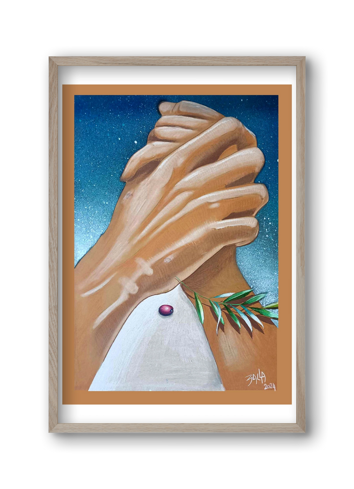 peace, 30x45 cm (30x45 cm), Tölgy keret
