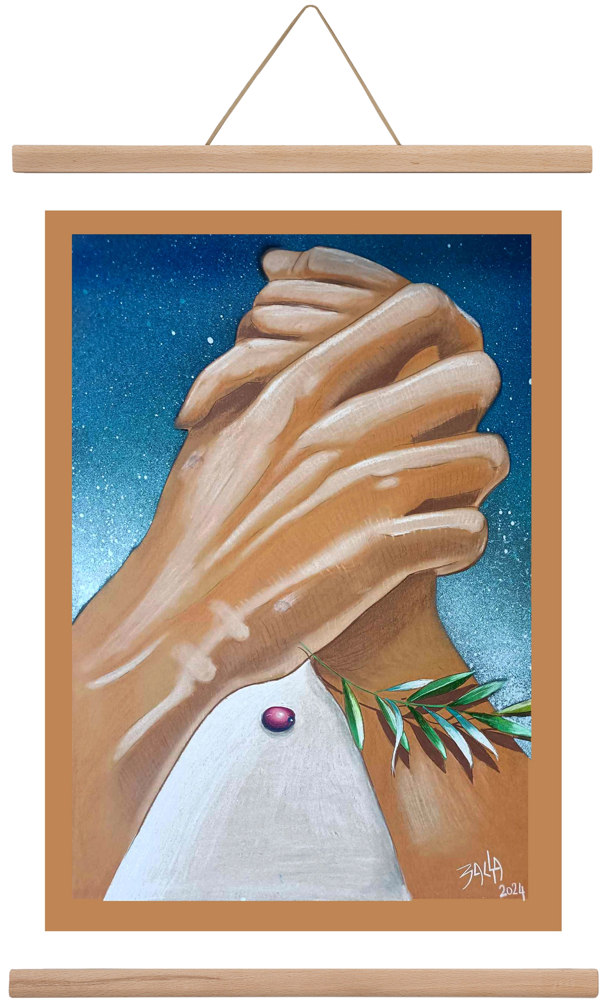 peace, 40x60 cm (40x60 cm), Tölgy akasztó