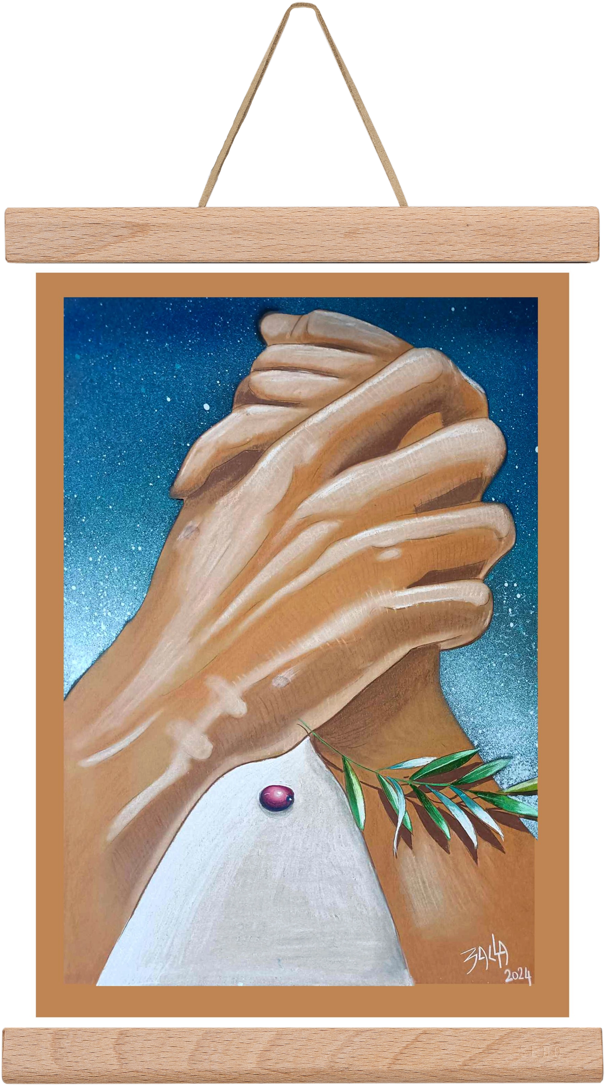 peace, 20x30 cm (20x30 cm), Tölgy akasztó
