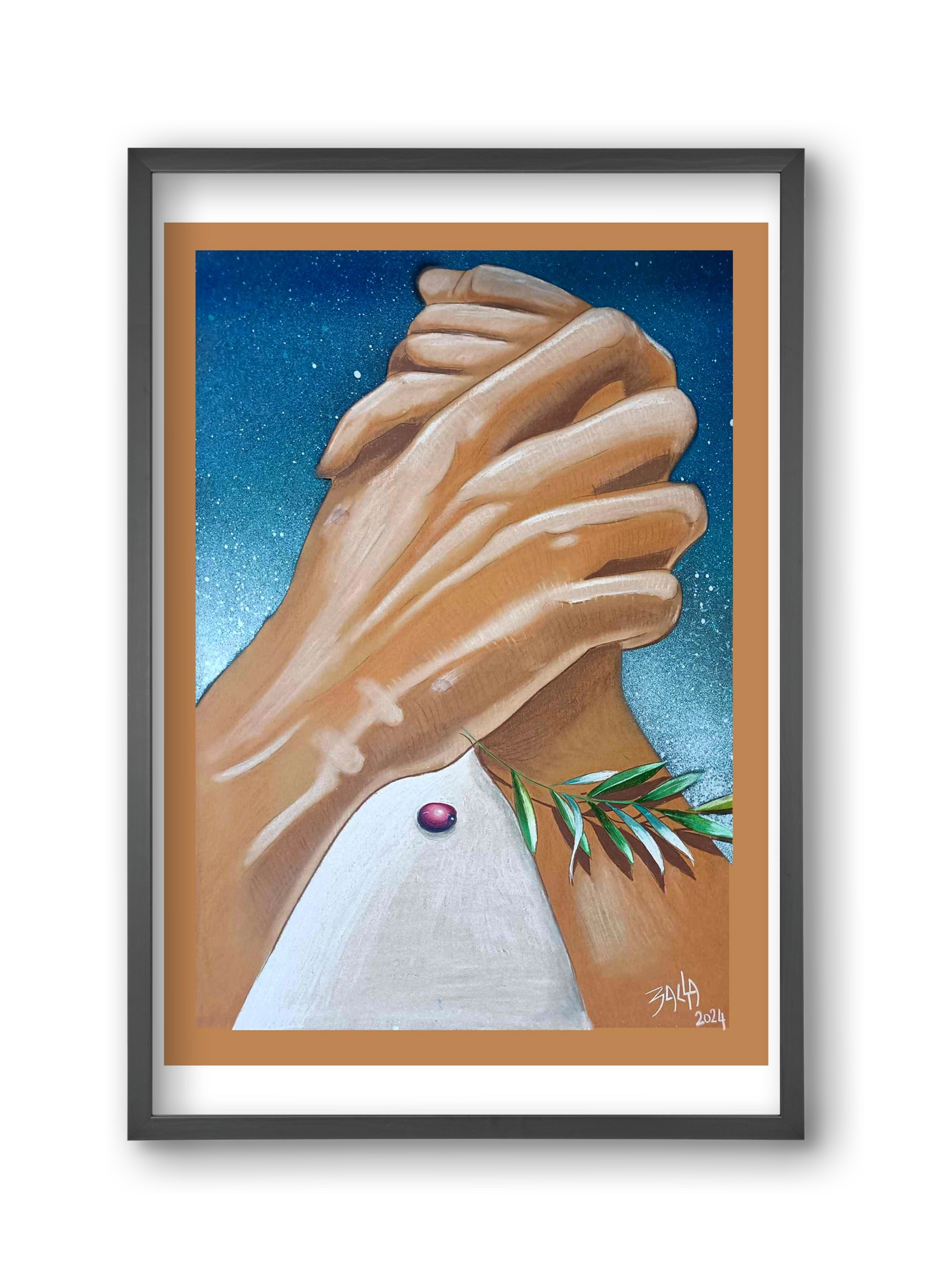 peace, 30x45 cm (30x45 cm), Fekete keret