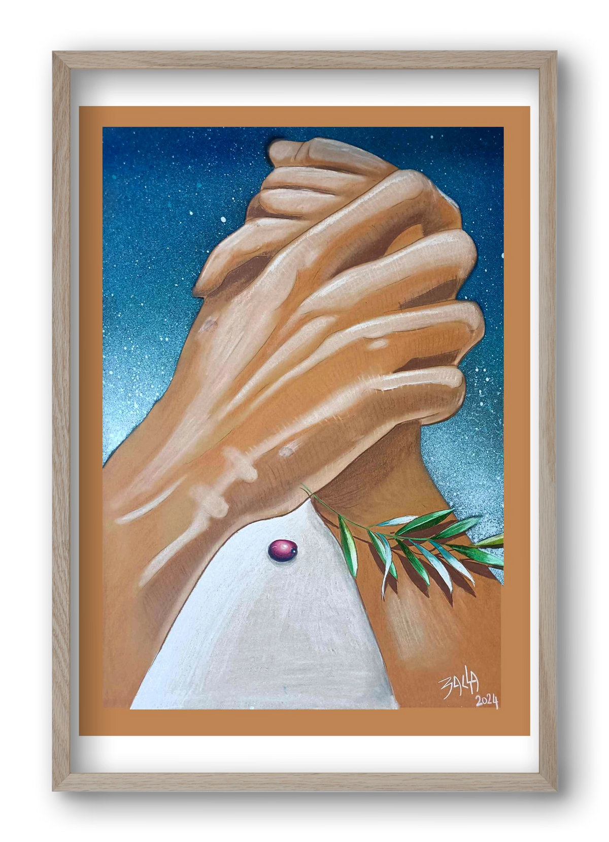 peace, 40x60 cm (40x60 cm), Tölgy keret