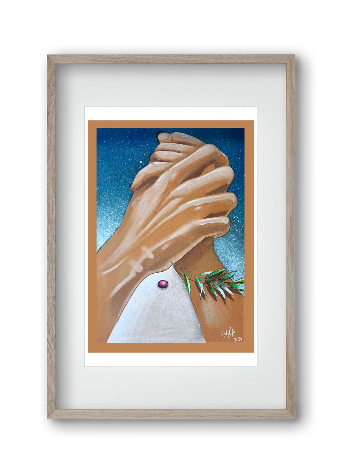 peace, 30x45 cm (20x30 cm), Tölgy keret, paszpartuval