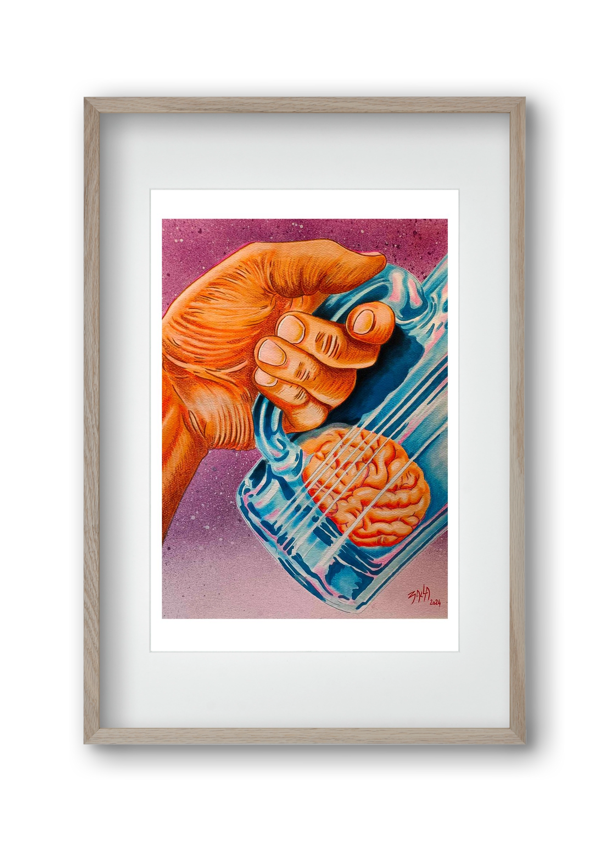 beer, 30x45 cm (20x30 cm), Tölgy keret, paszpartuval