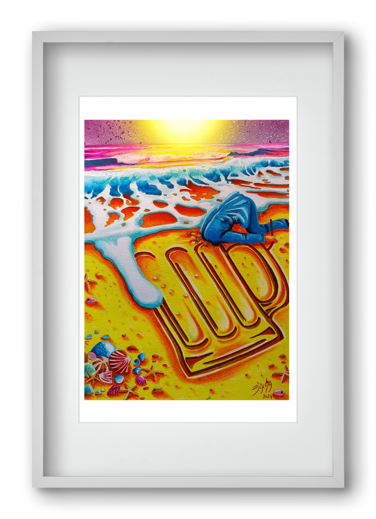 beer II., 40x60 cm (30x45 cm), Fehér keret, paszpartuval