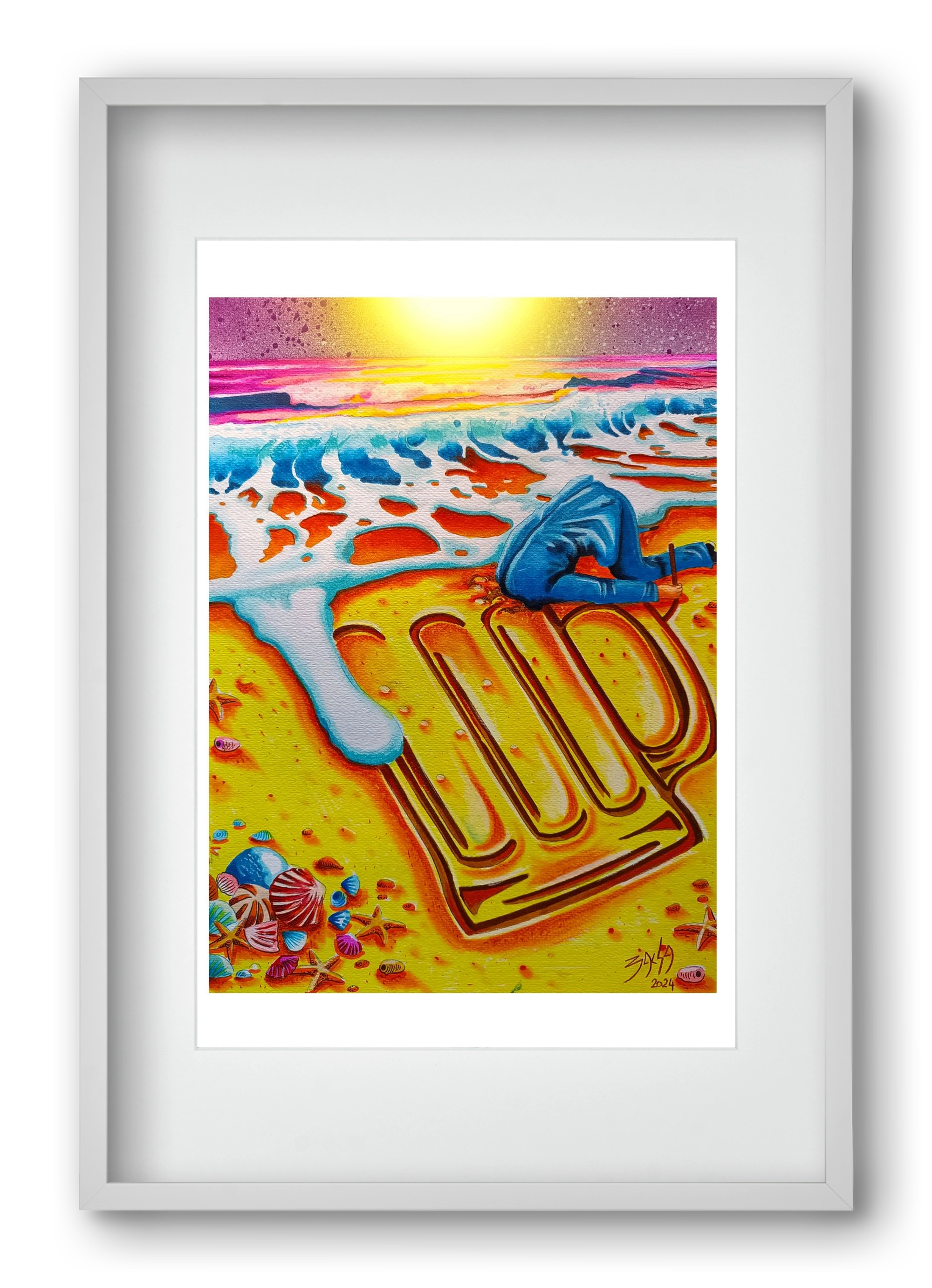 beer II., 40x60 cm (30x45 cm), Fehér keret, paszpartuval