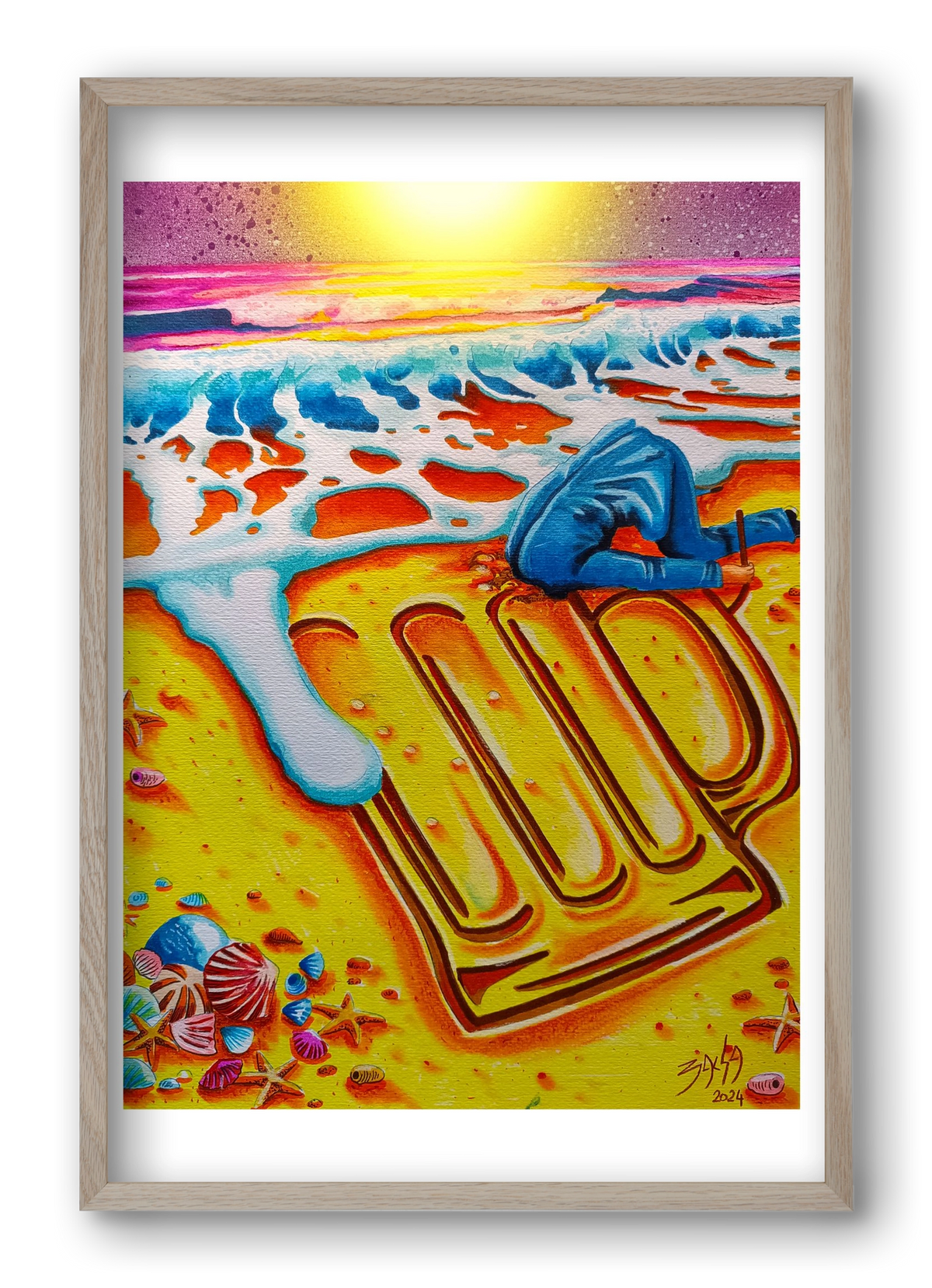 beer II., 40x60 cm (40x60 cm), Tölgy keret