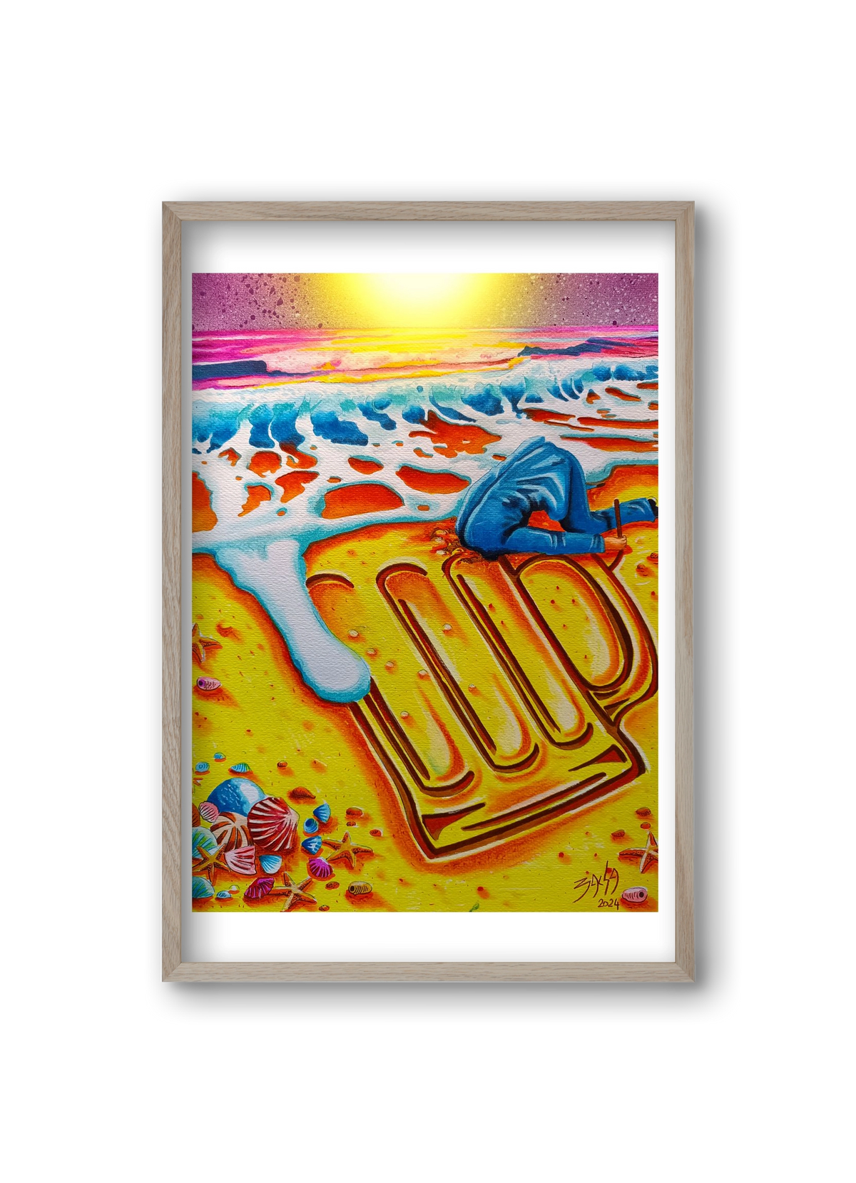 beer II., 20x30 cm (20x30 cm), Tölgy keret
