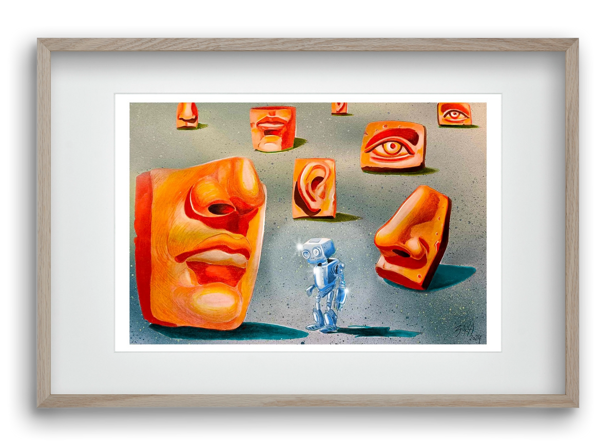 Útvesztő, 60x40 cm (45x30 cm), Tölgy keret, paszpartuval
