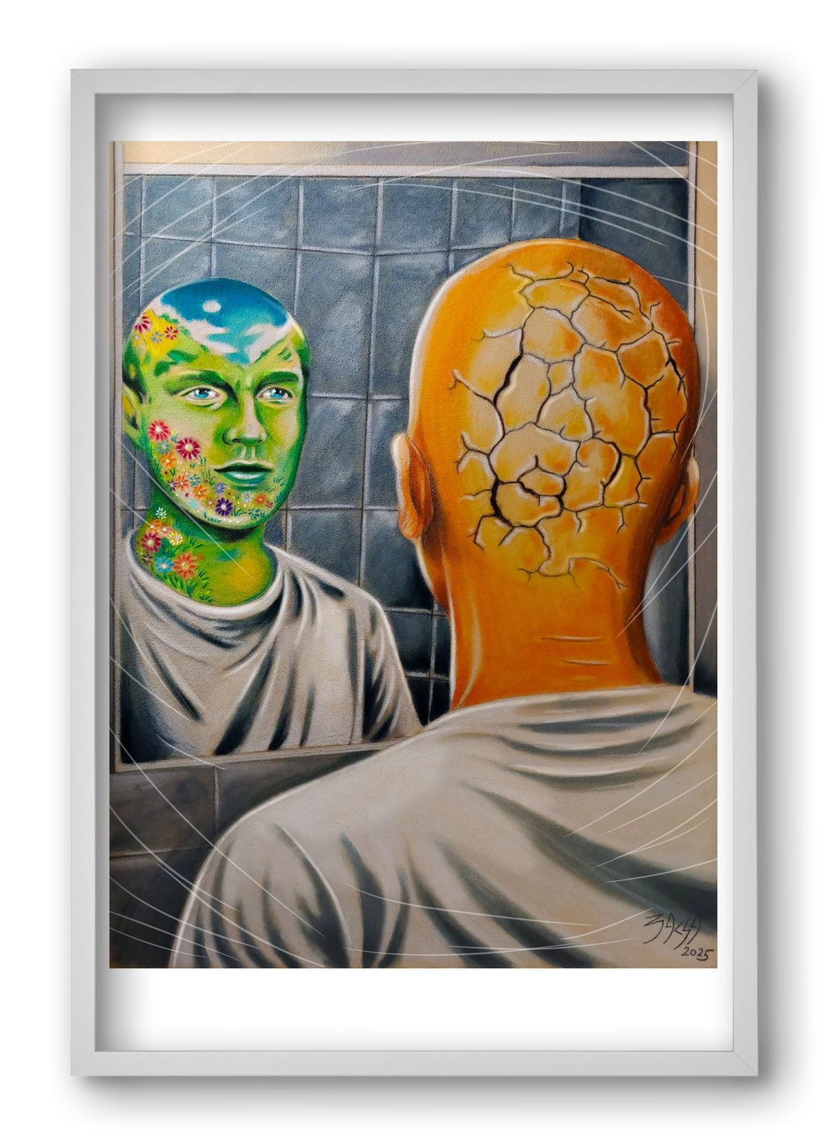 mirror, 40x60 cm (40x60 cm), Fehér keret