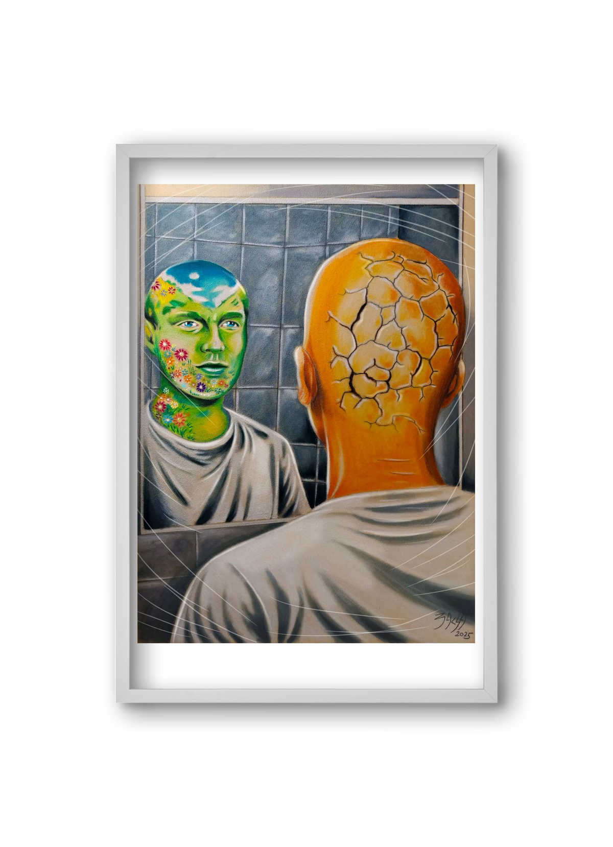 mirror, 20x30 cm (20x30 cm), Fehér keret