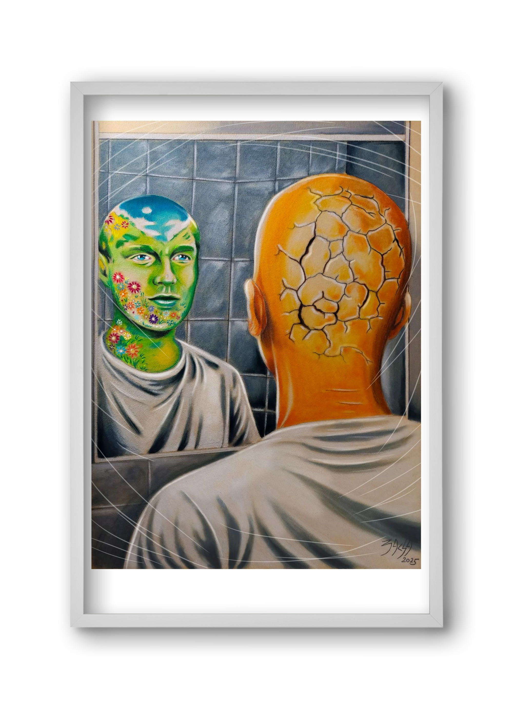mirror, 30x45 cm (30x45 cm), Fehér keret