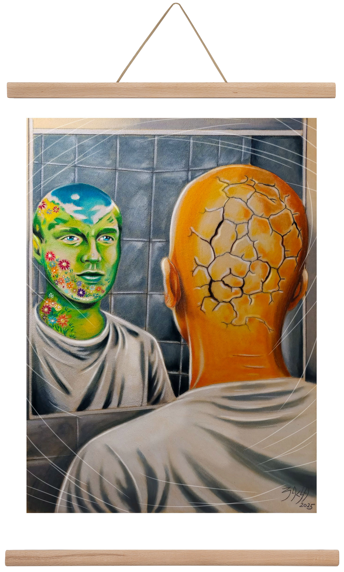 mirror, 40x60 cm (40x60 cm), Tölgy akasztó