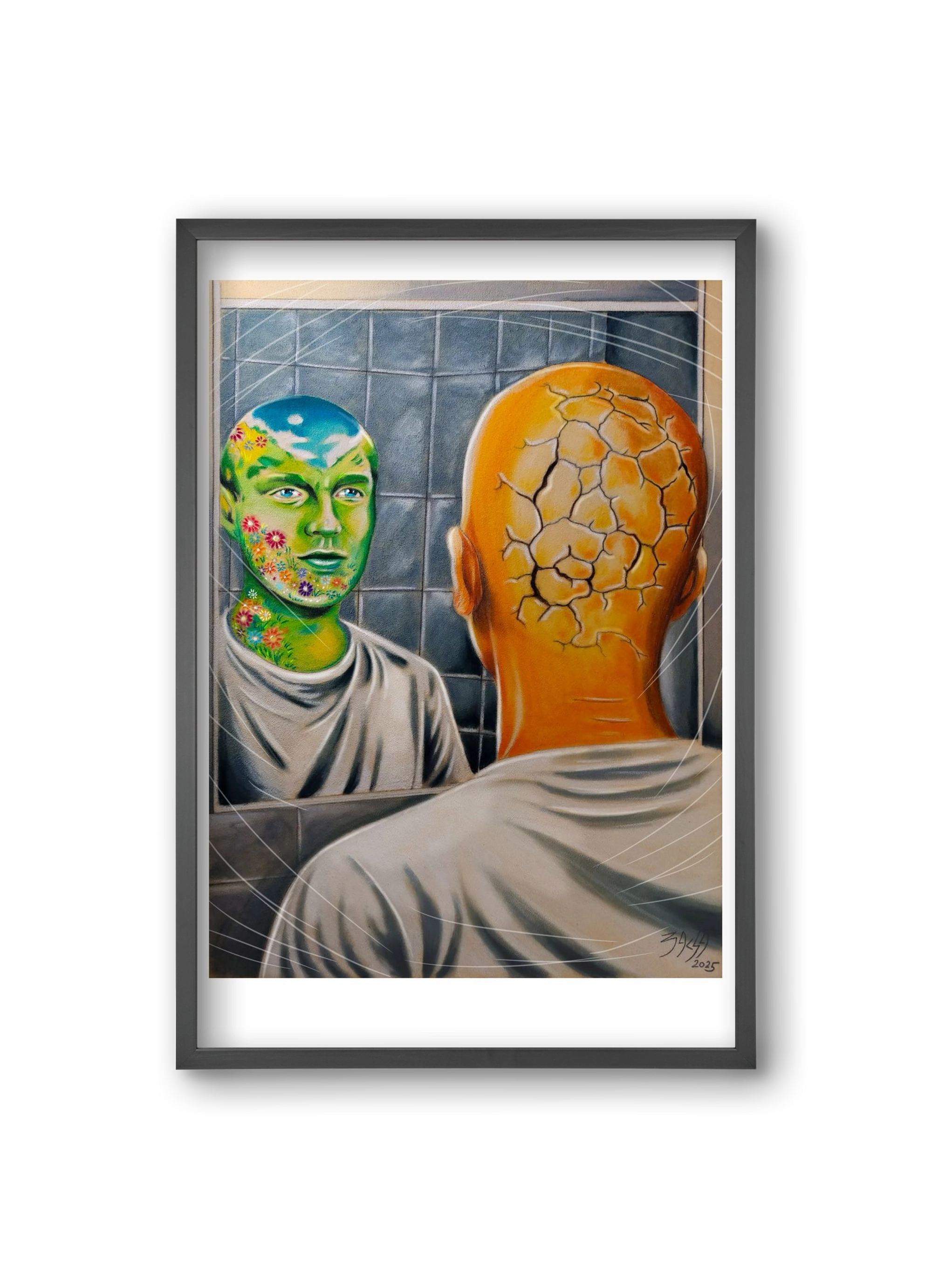mirror, 20x30 cm (20x30 cm), Fekete keret