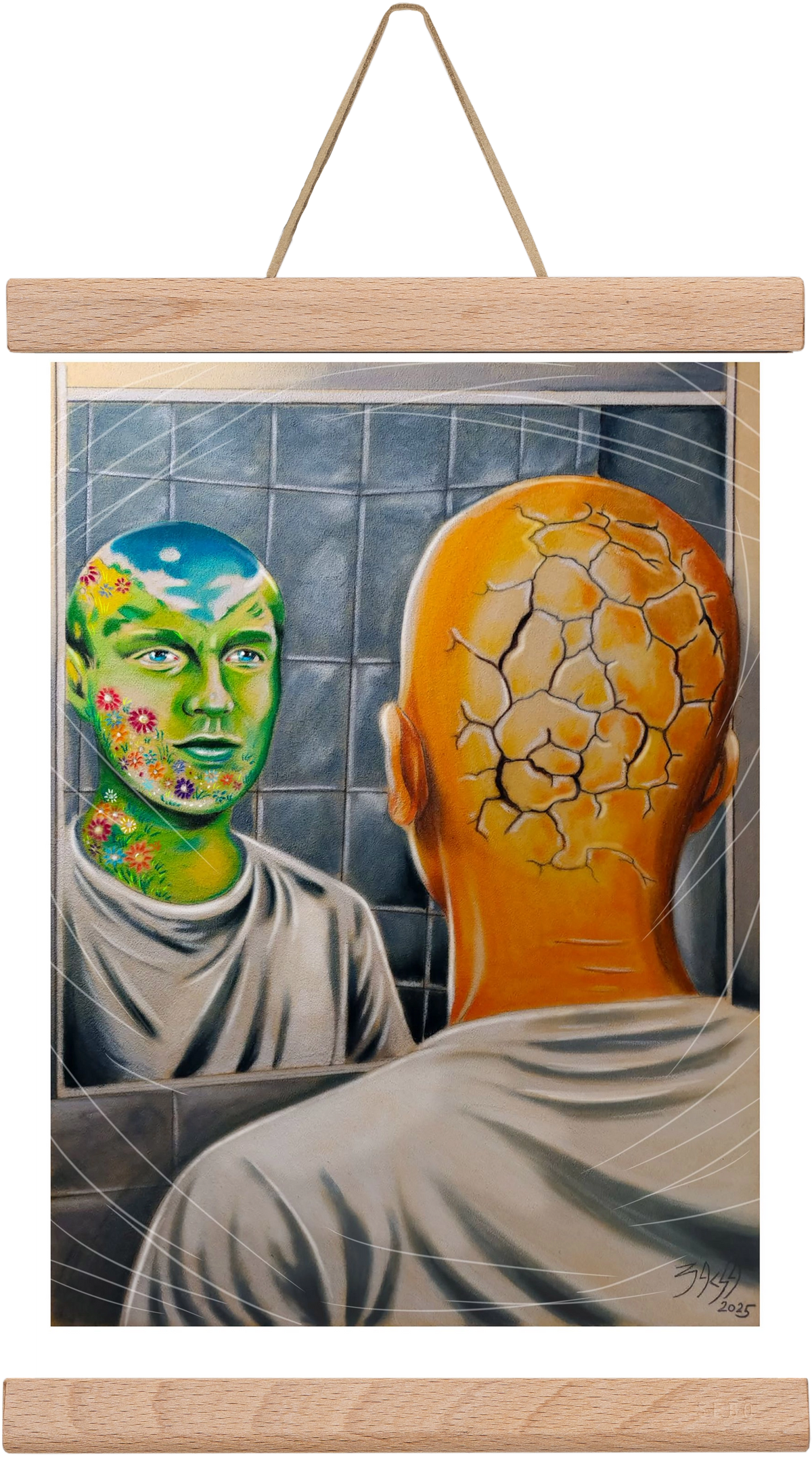 mirror, 20x30 cm (20x30 cm), Tölgy akasztó