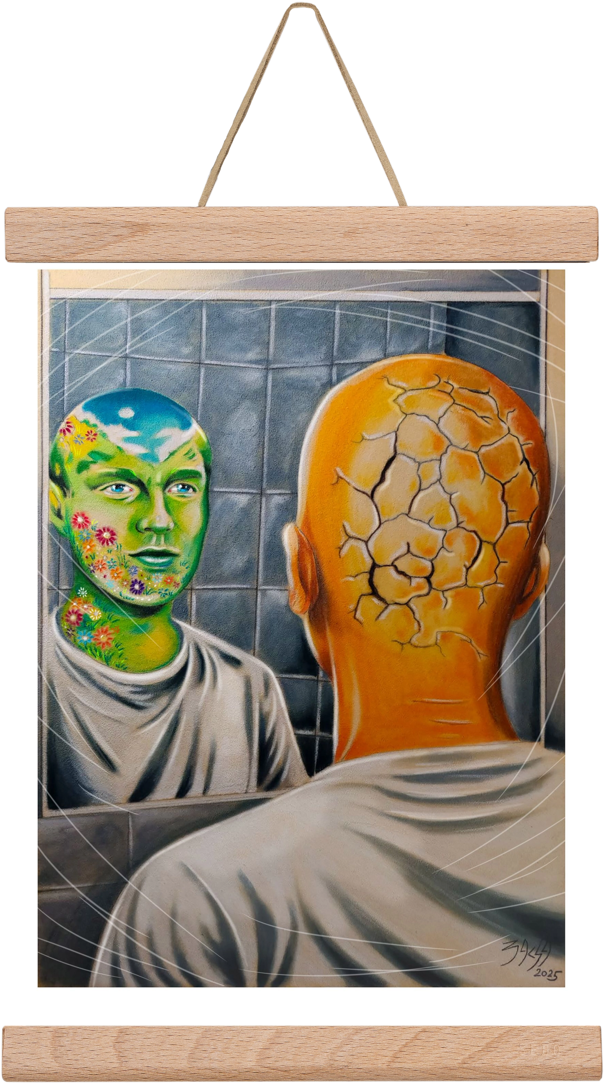 mirror, 20x30 cm (20x30 cm), Tölgy akasztó