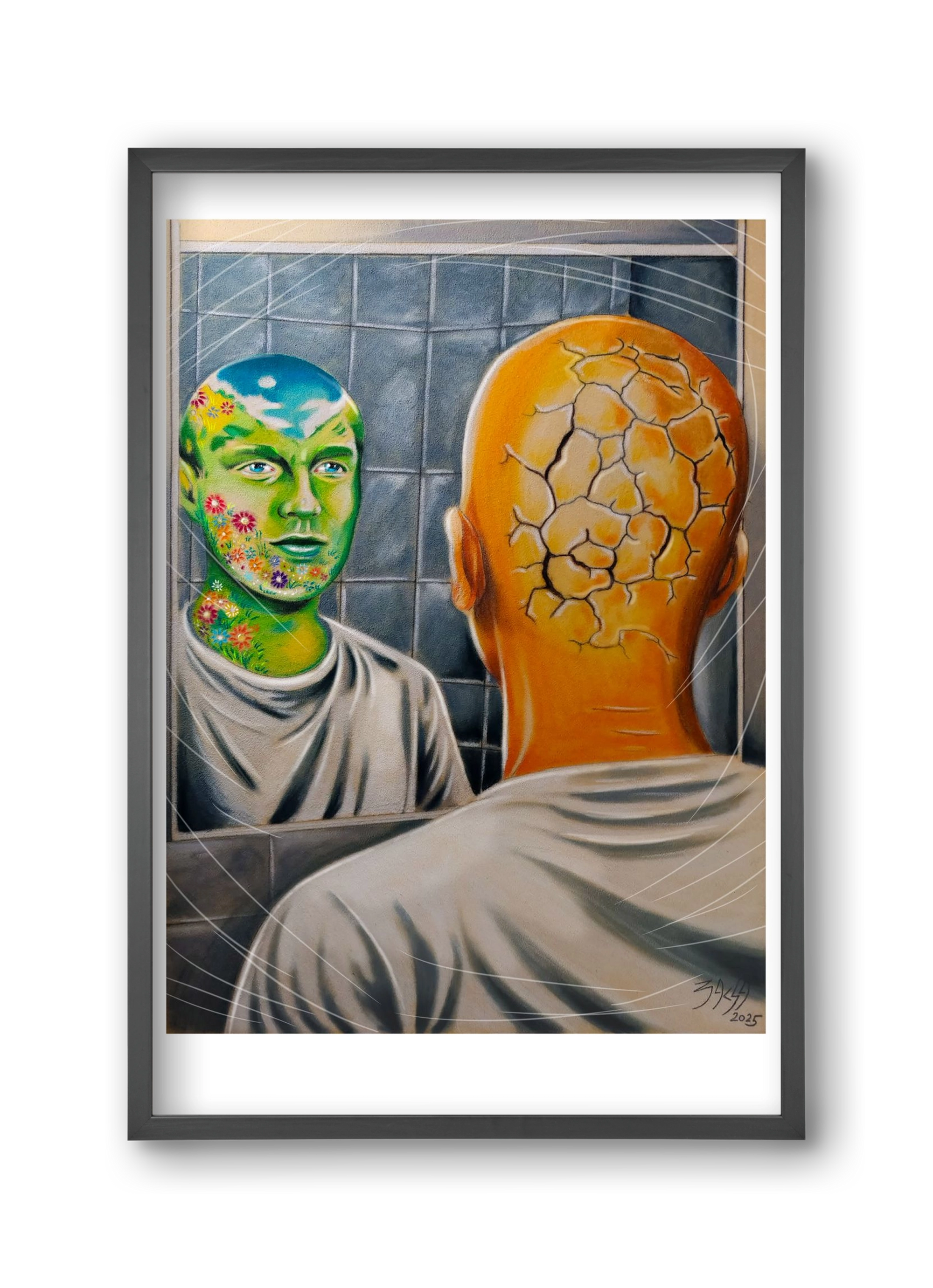 mirror, 30x45 cm (30x45 cm), Fekete keret