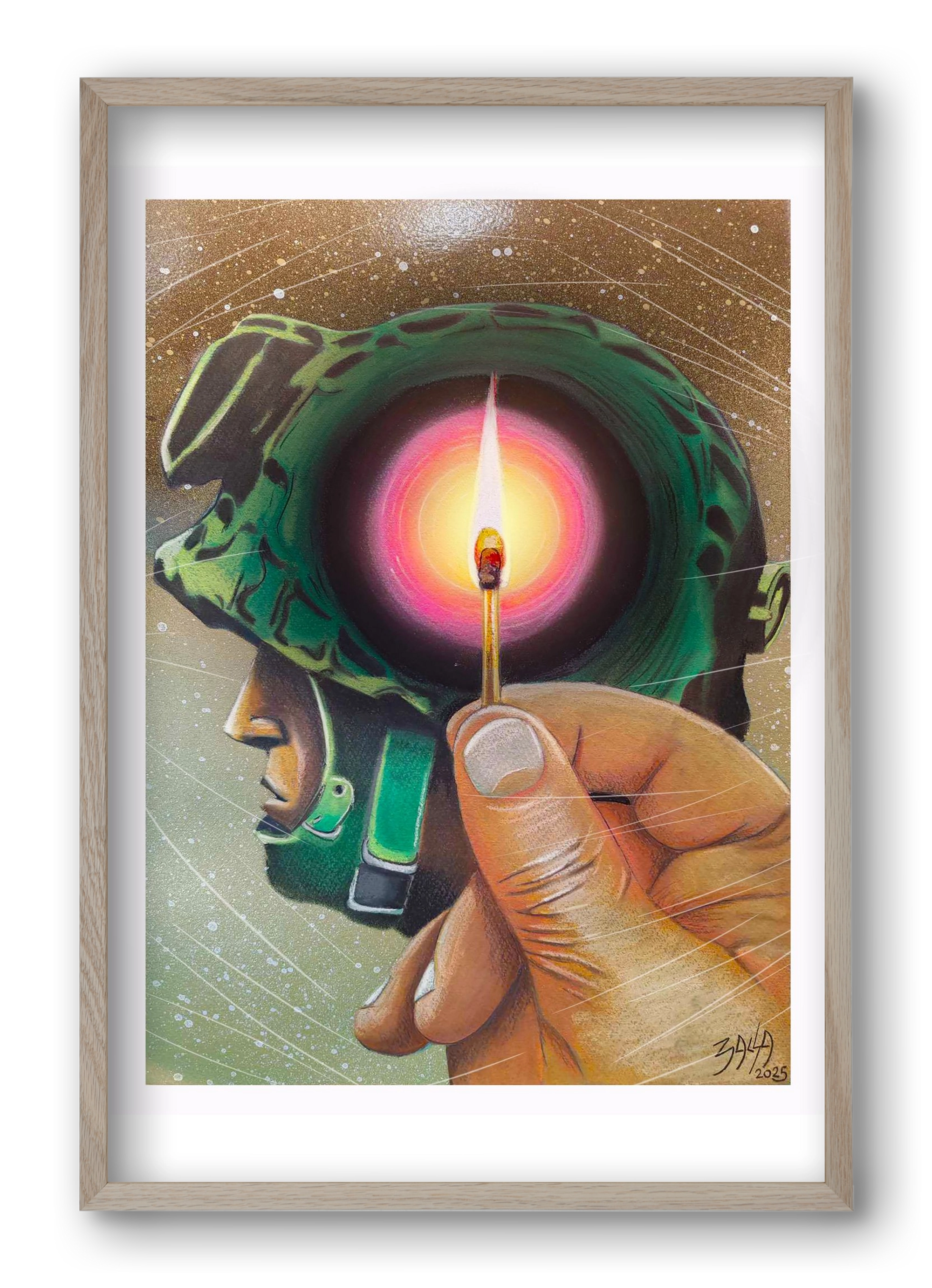 fény, 40x60 cm (40x60 cm), Tölgy keret
