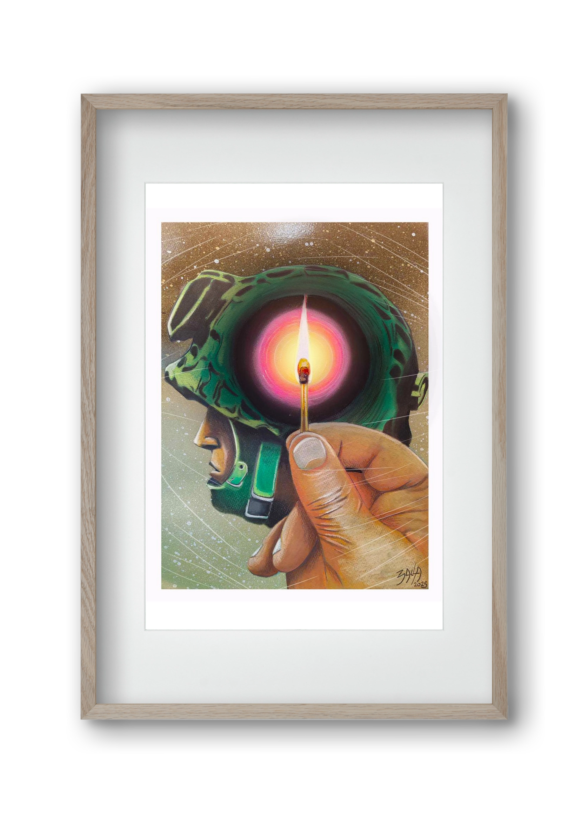 fény, 30x45 cm (20x30 cm), Tölgy keret, paszpartuval