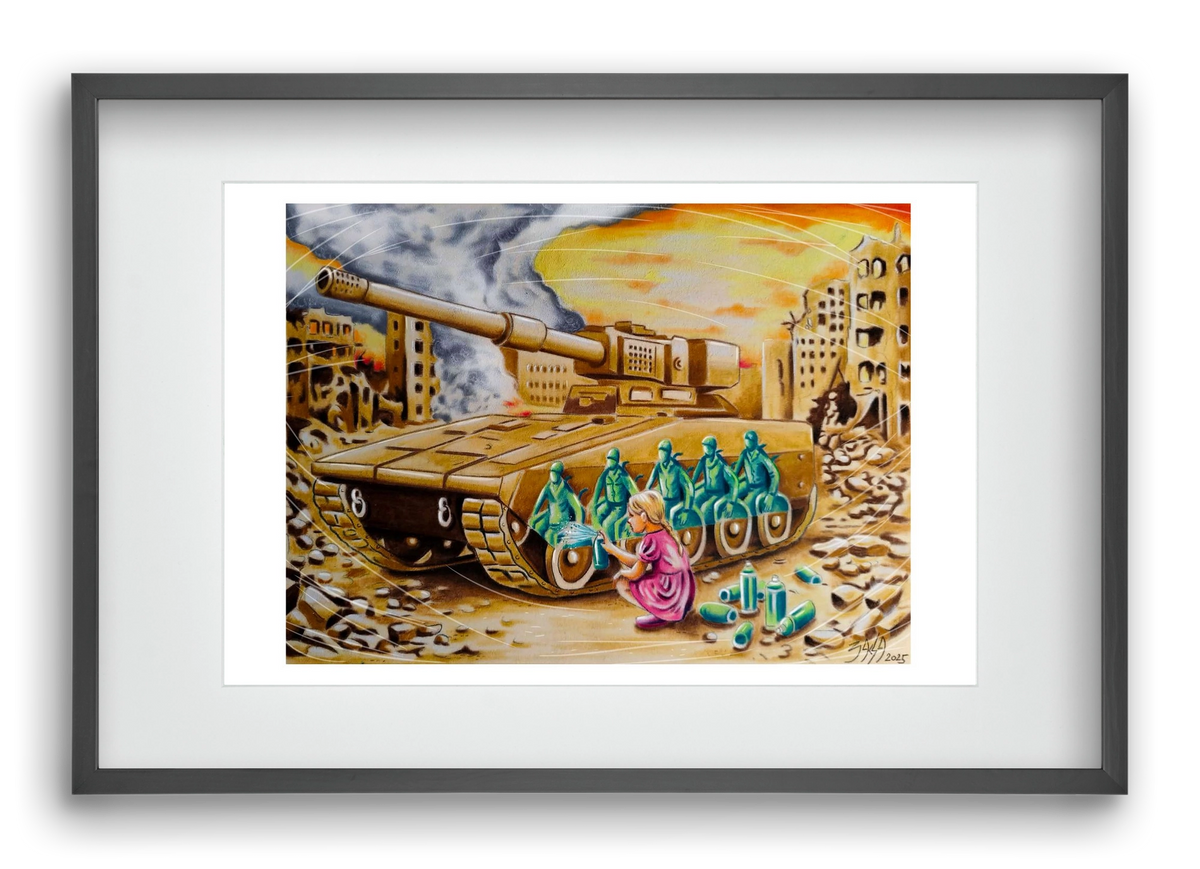 graffiti, 60x40 cm (45x30 cm), Fekete keret, paszpartuval