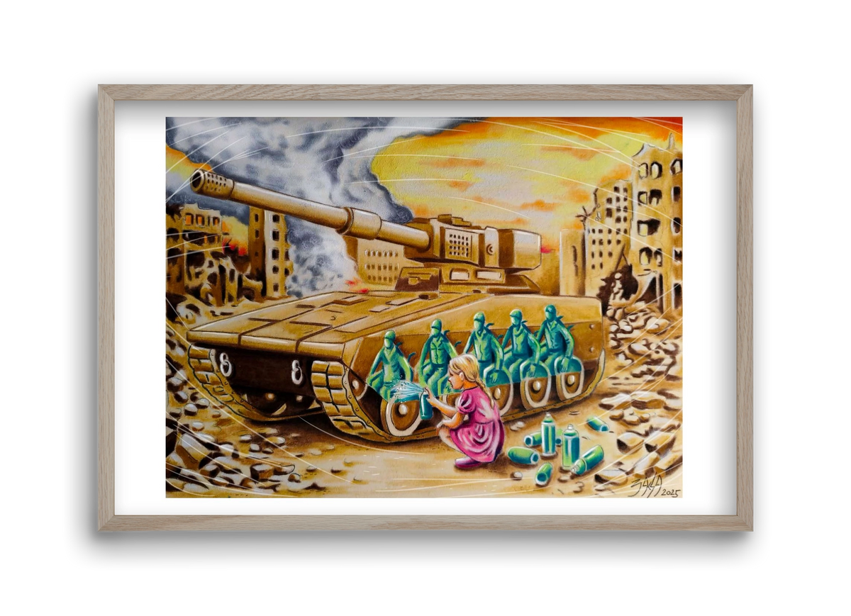 graffiti, 45x30 cm (45x30 cm), Tölgy keret