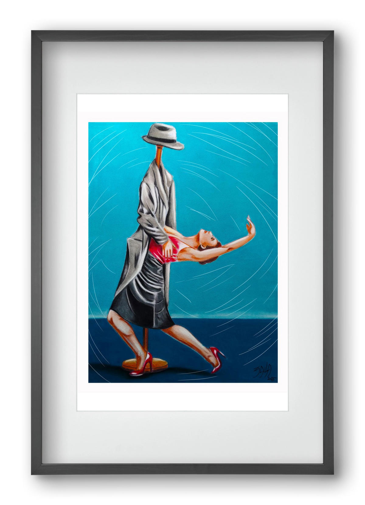 egyedül, 40x60 cm (30x45 cm), Fekete keret, paszpartuval
