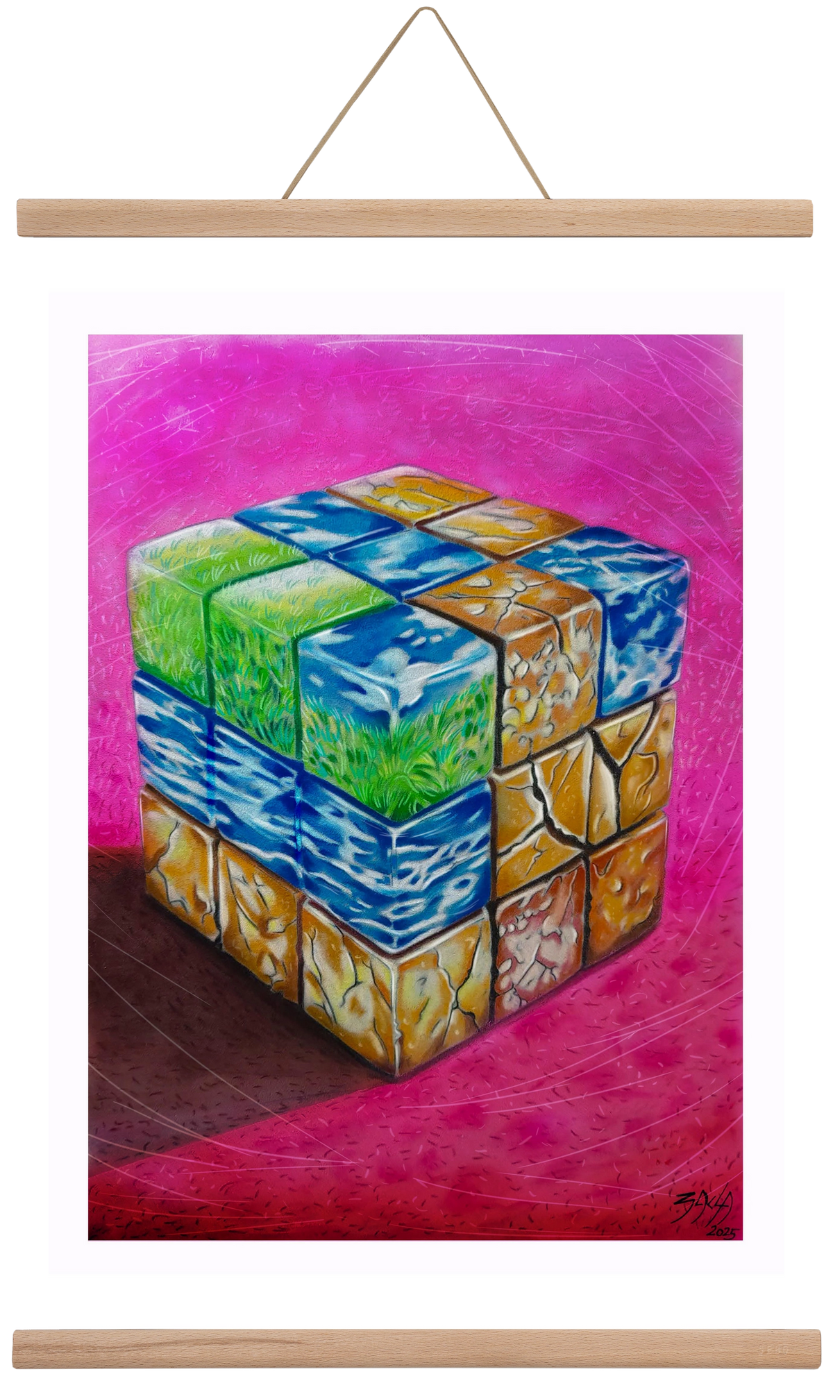 bűvös kocka, 40x60 cm (40x60 cm), Tölgy akasztó