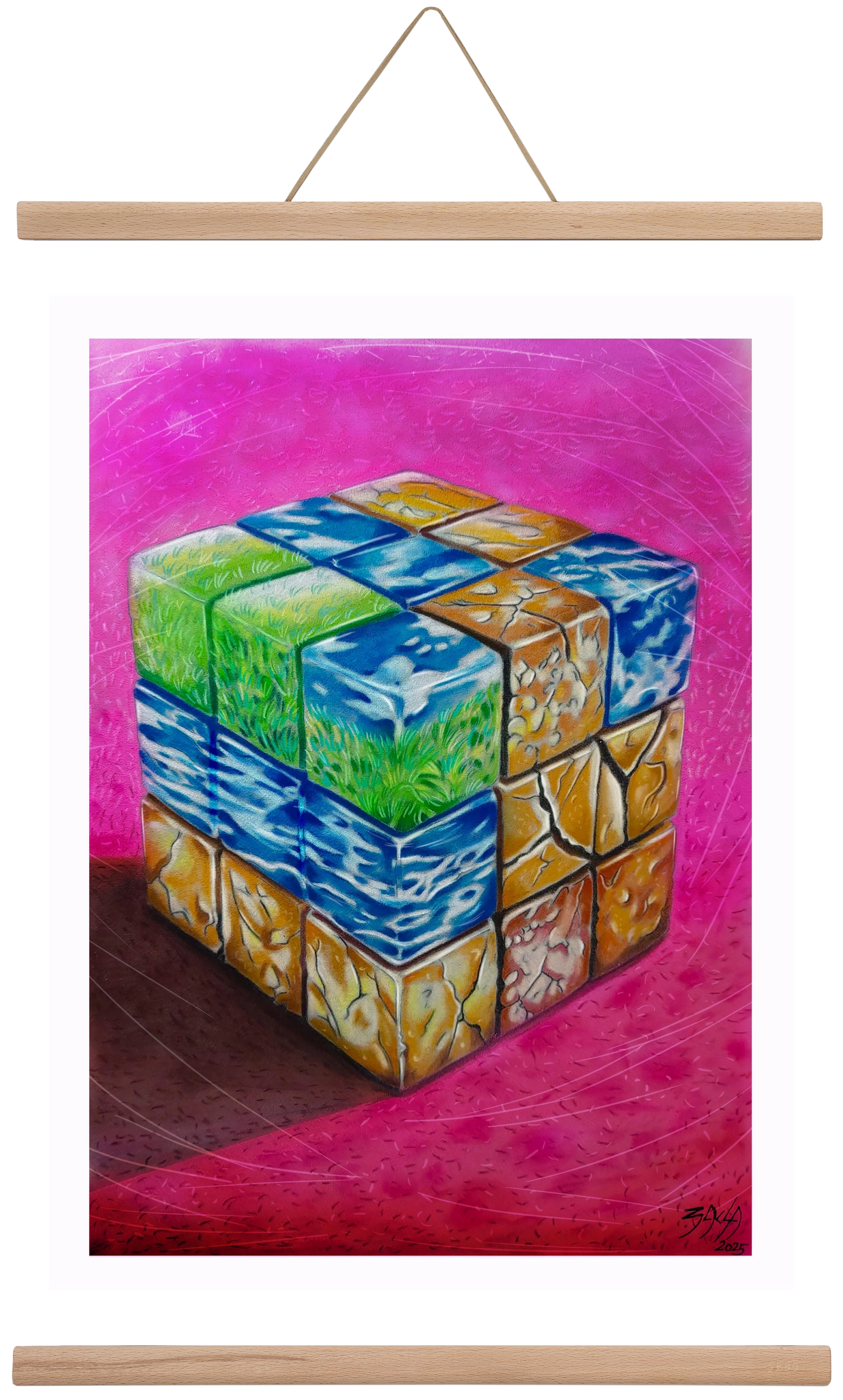 bűvös kocka, 40x60 cm (40x60 cm), Tölgy akasztó