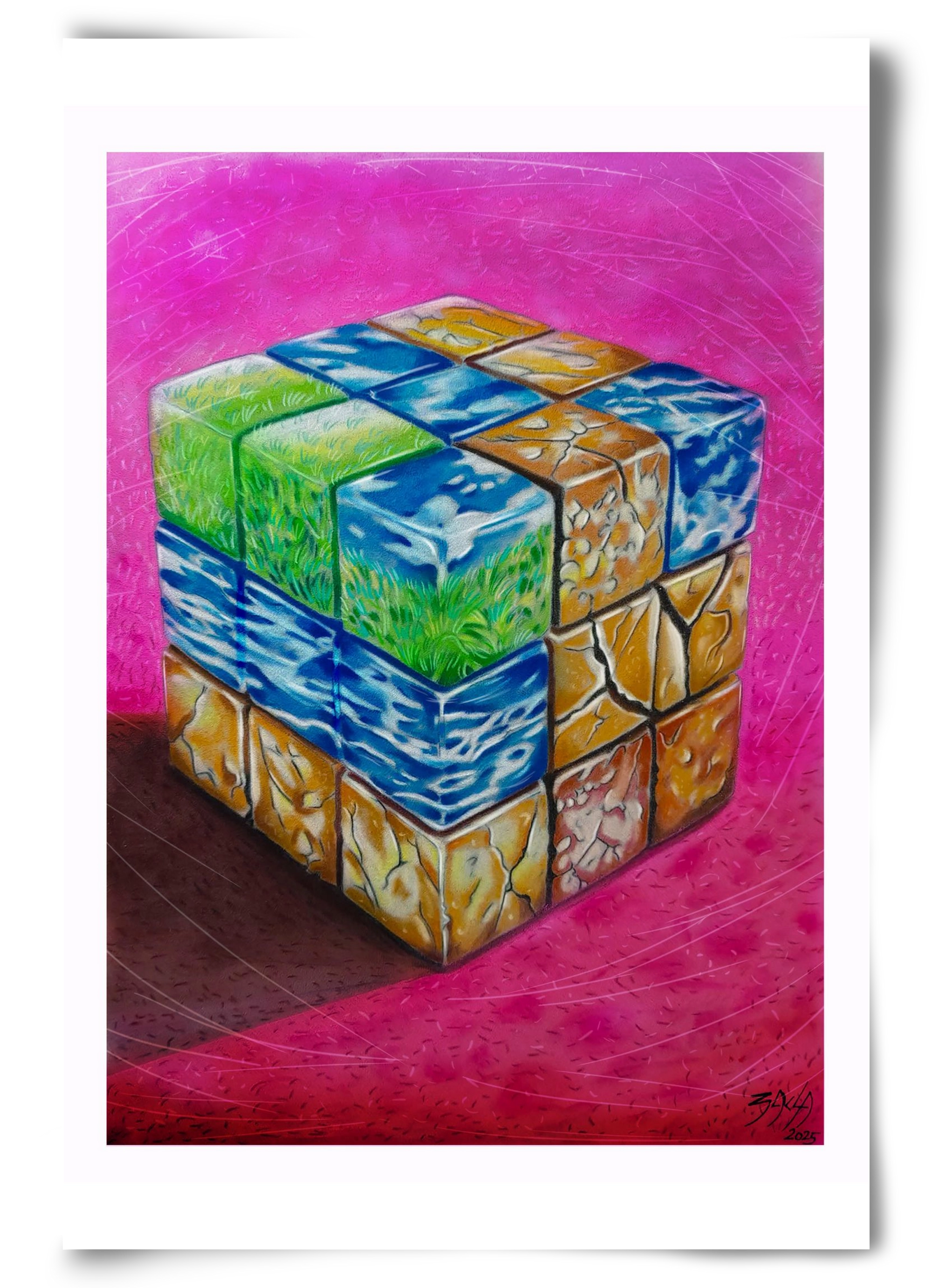 bűvös kocka, 60x90 cm, Keret nélkül
