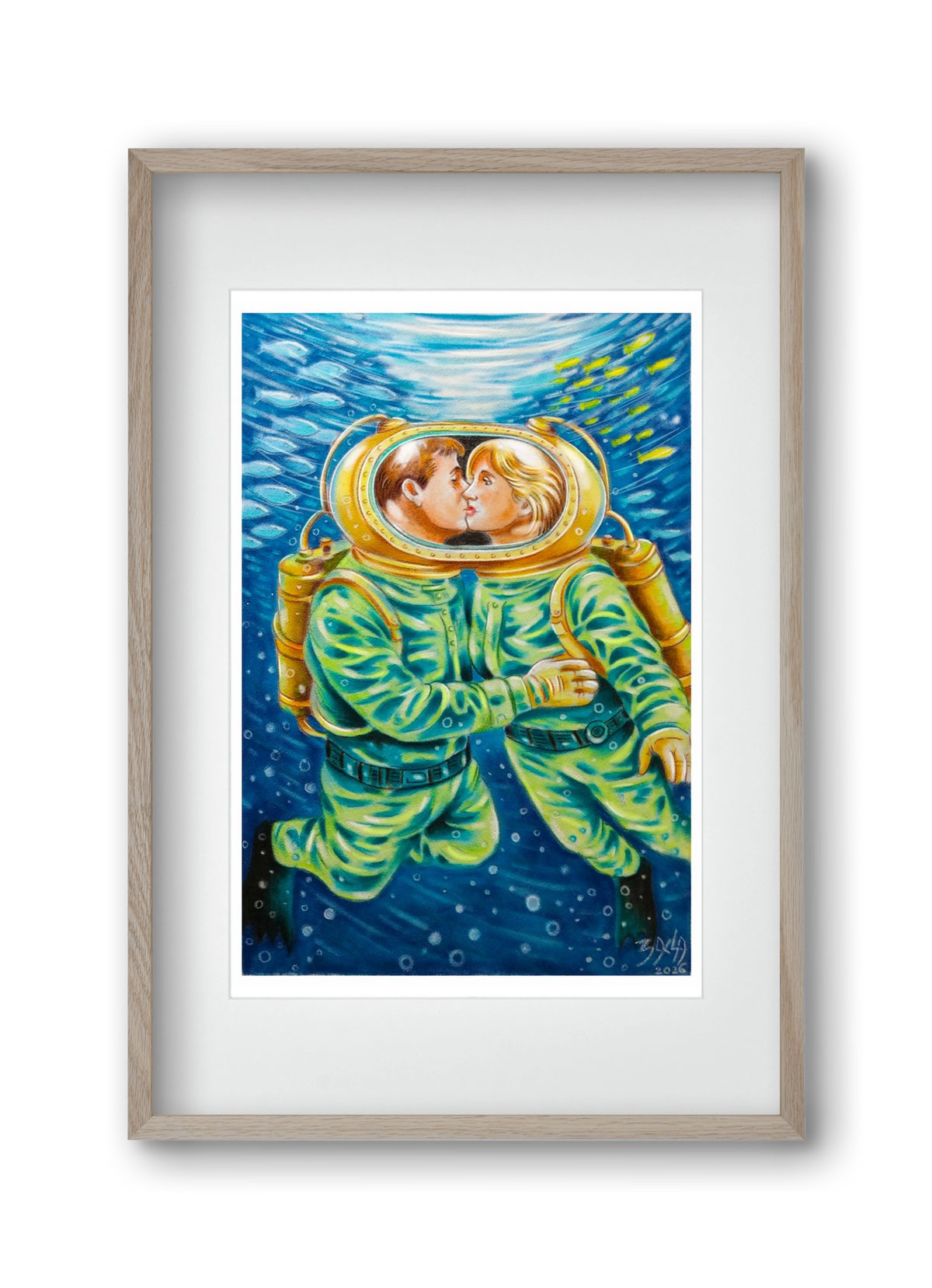 love, 30x45 cm (20x30 cm), Tölgy keret, paszpartuval